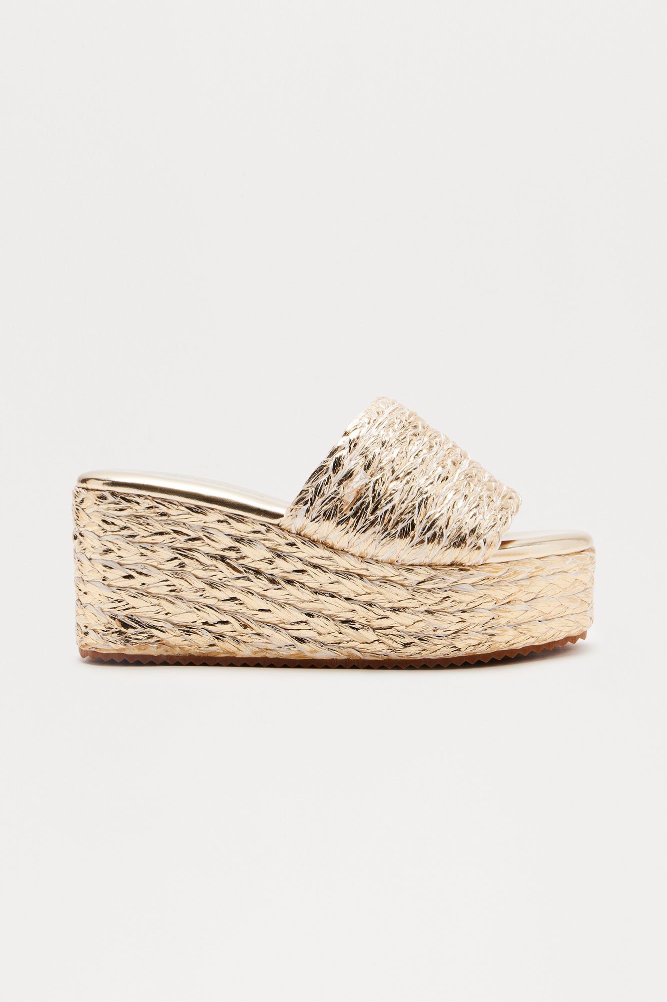Amby Jute Platform Wedges - Gold