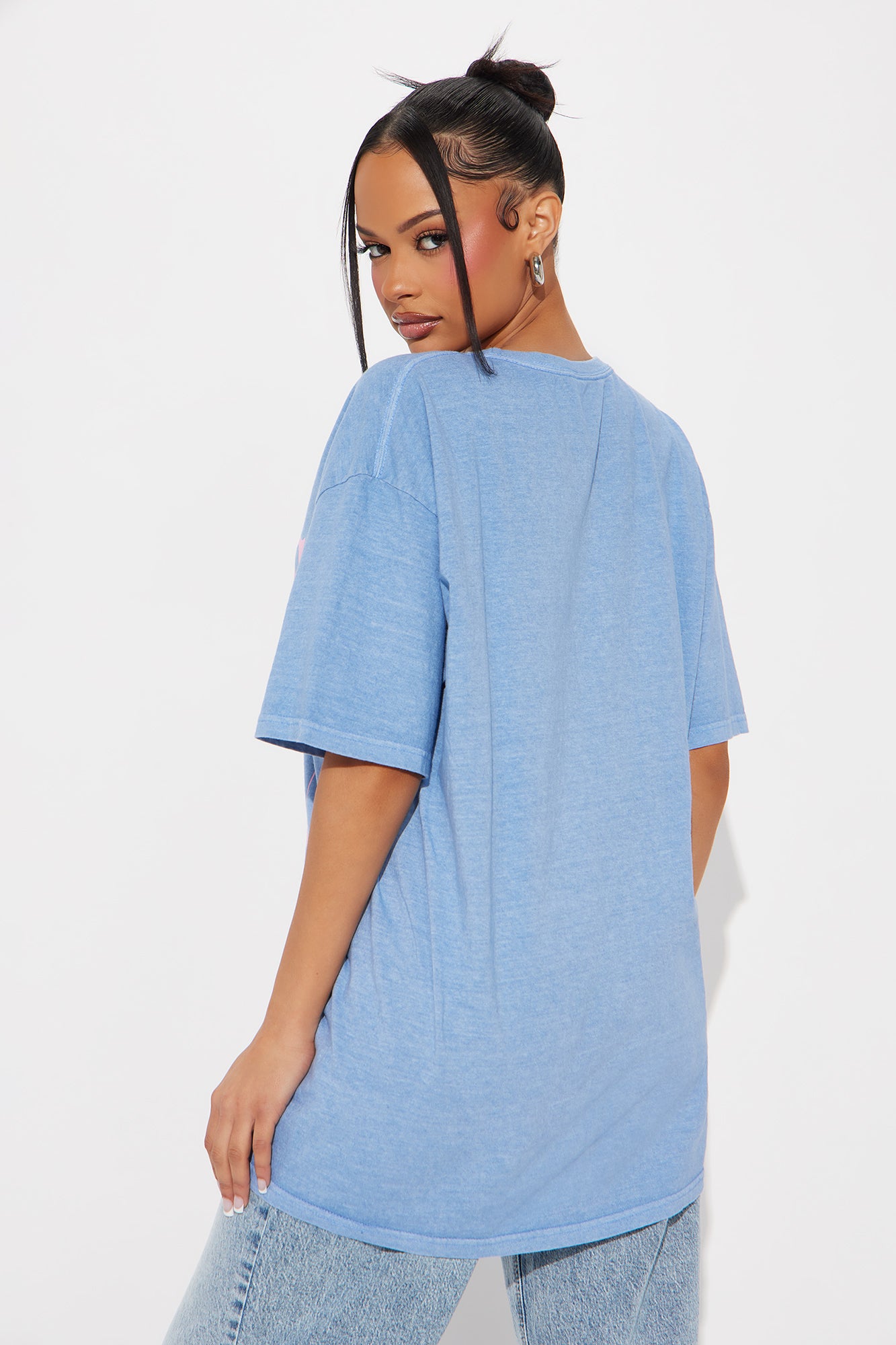 Aries Energy Washed Oversized Tee - Blue