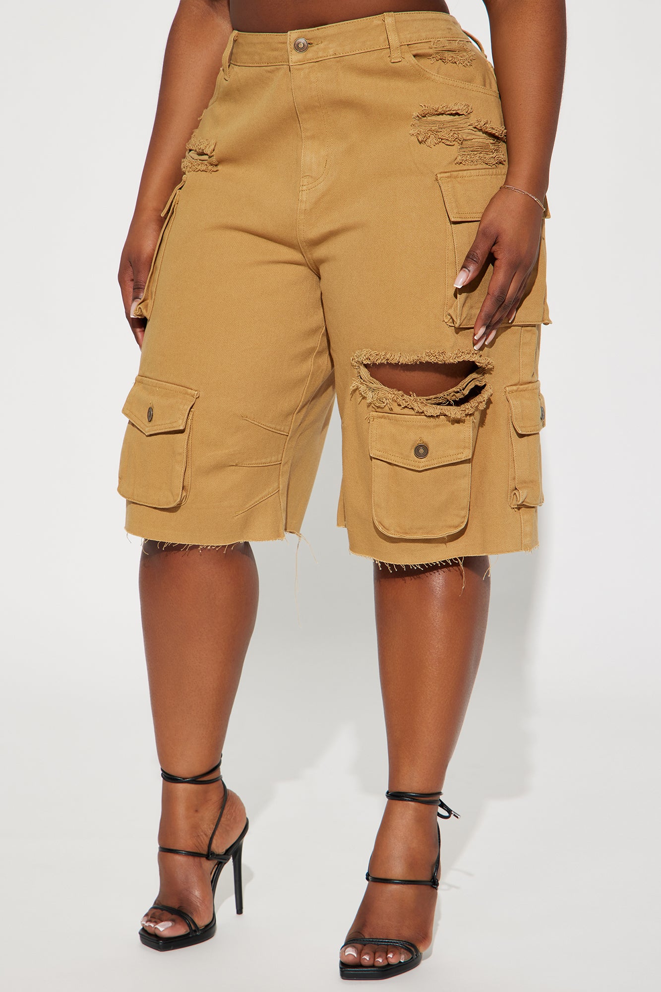 Don't Make Me Wait Cargo Bermuda Short - Khaki