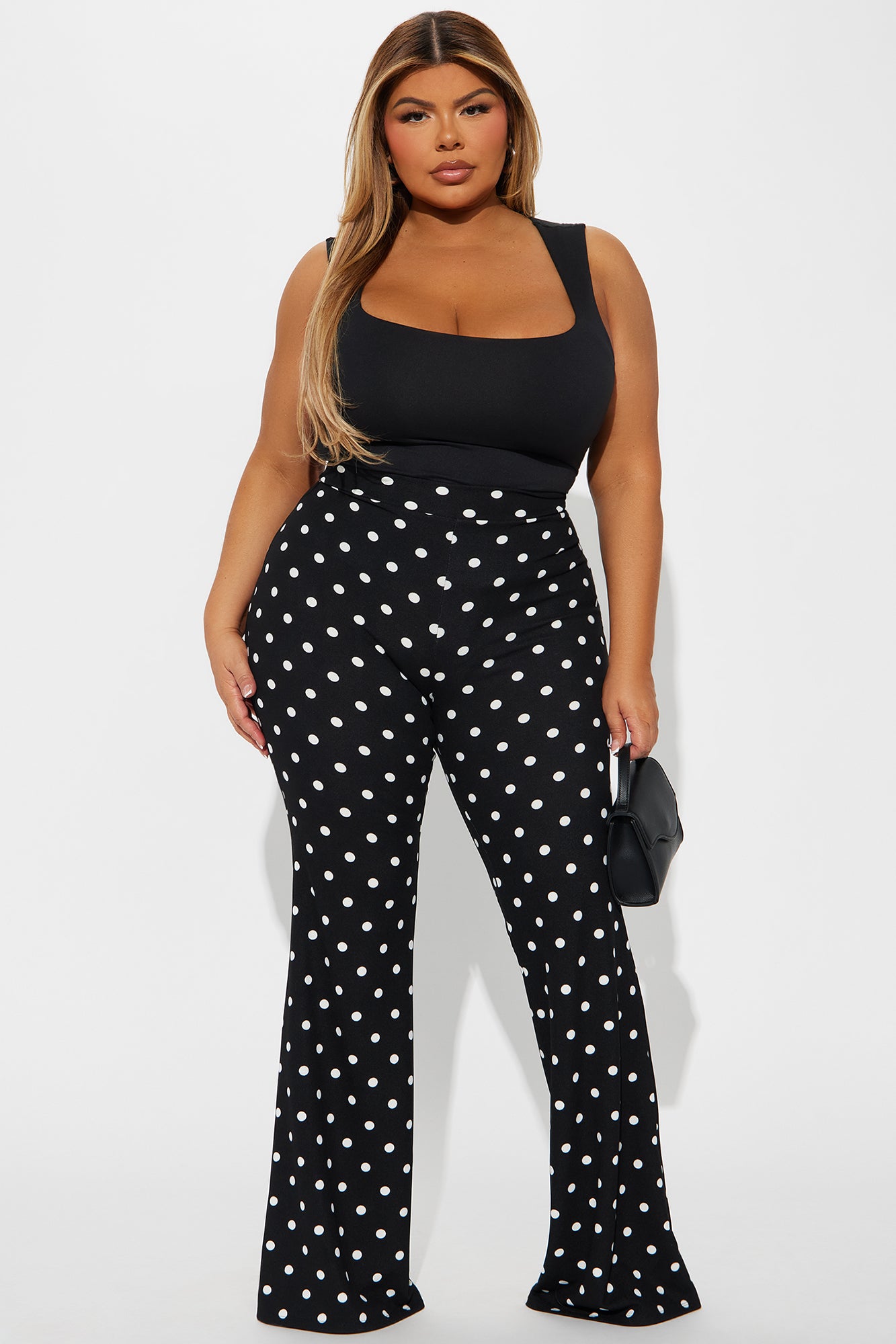 Romantic Affair Polka Dot Flare Pant - Black/White