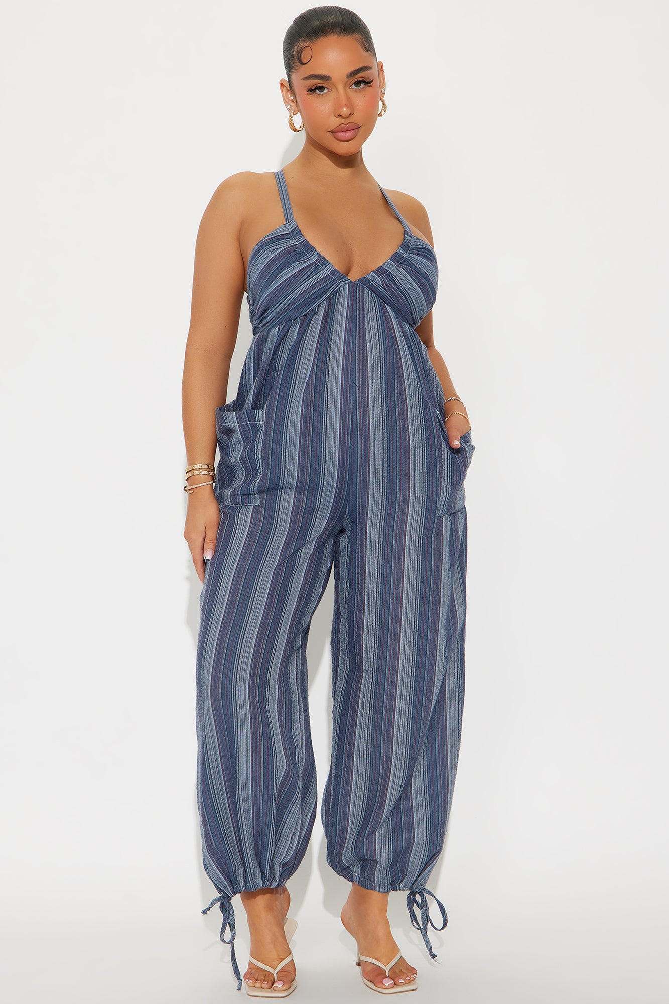 Beach Babe Jumpsuit - Navy/combo
