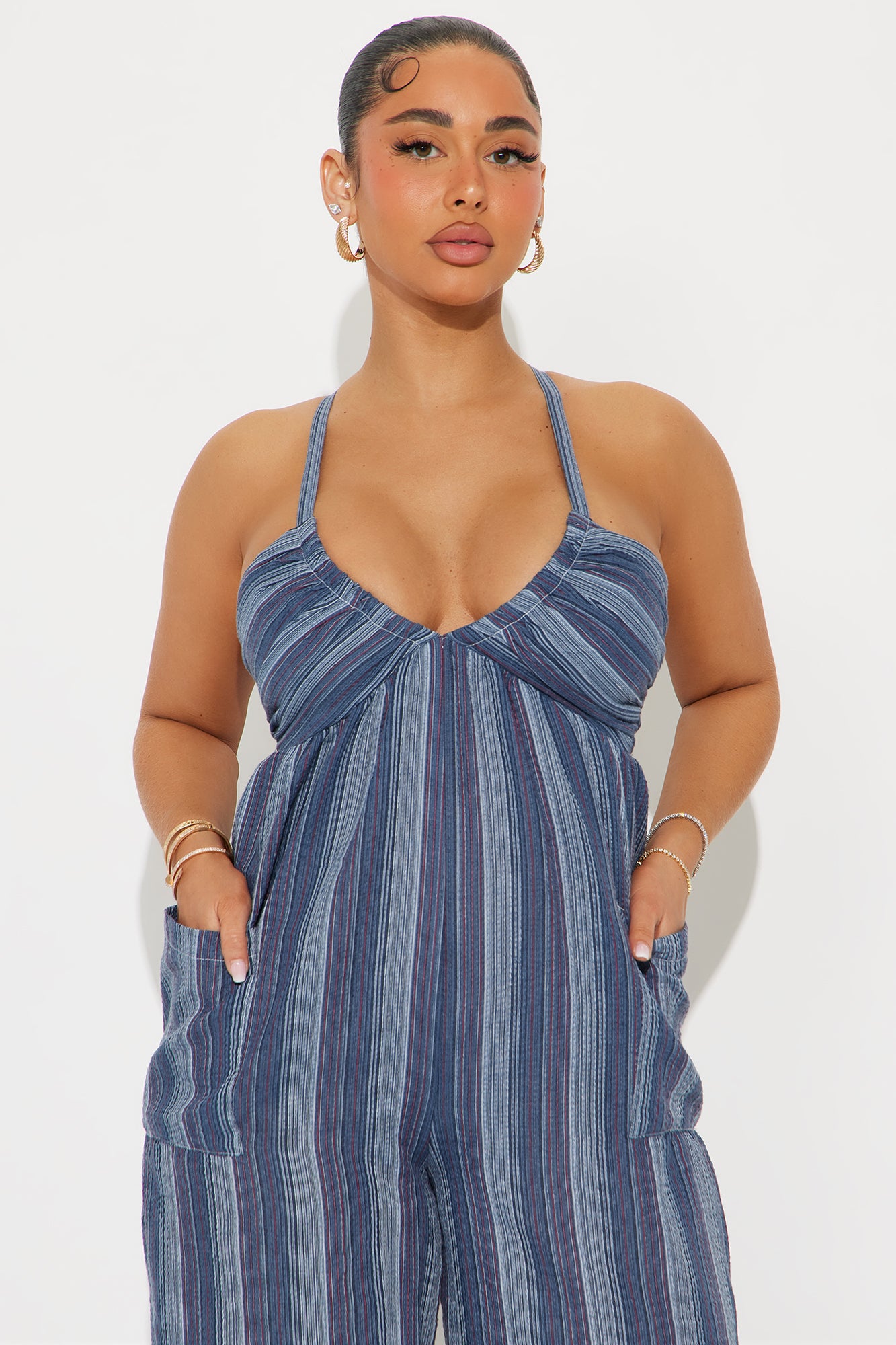 Beach Babe Jumpsuit - Navy/combo