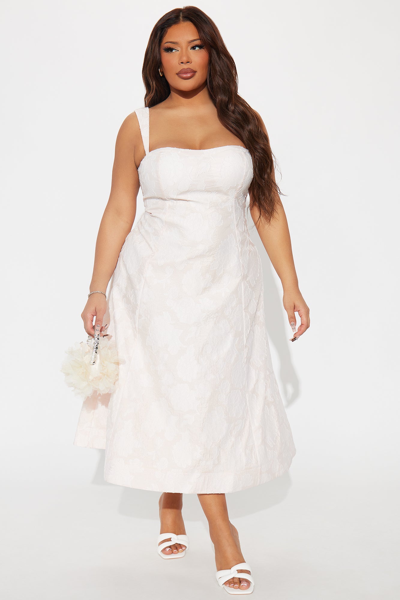 Only Bliss Jacquard Midi Dress - Blush