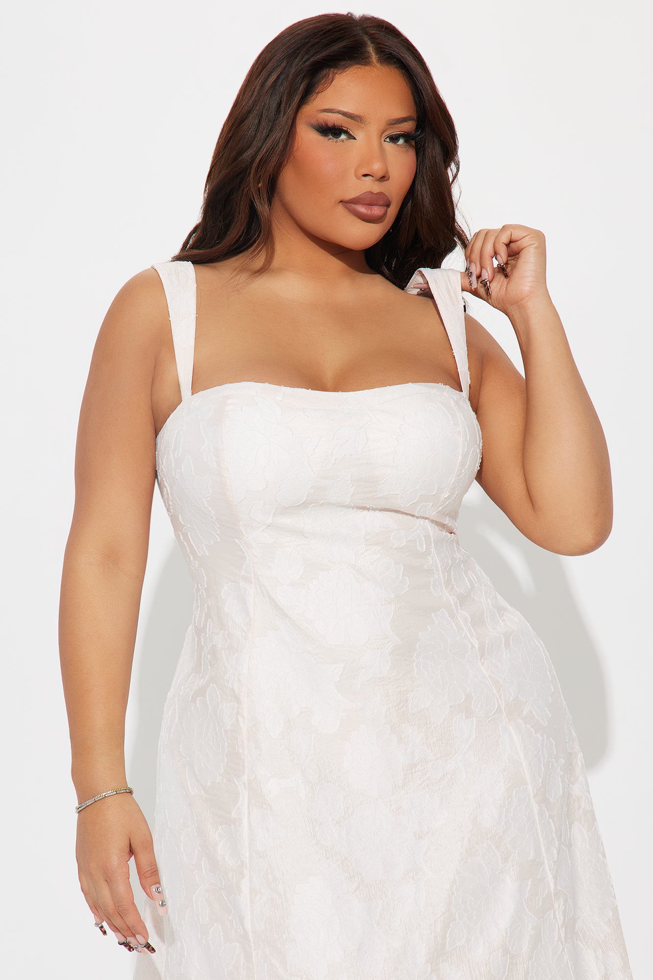Only Bliss Jacquard Midi Dress - Blush
