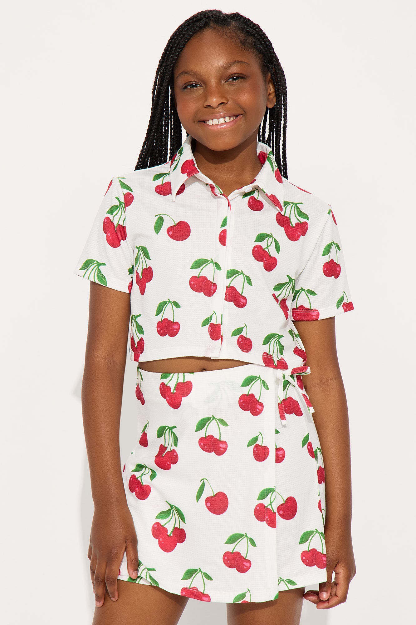 Mini Willa Printed Short Set - White/combo