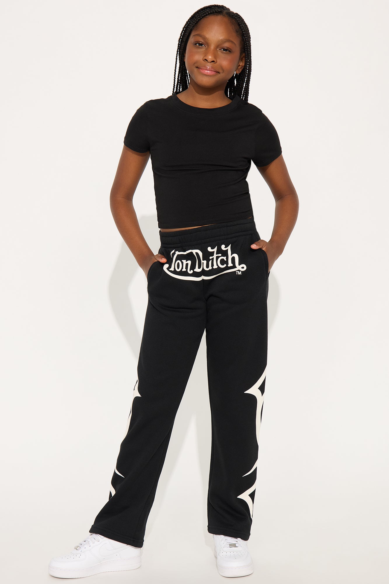 Mini Von Dutch Trendy Wide Leg Pant - Black/combo