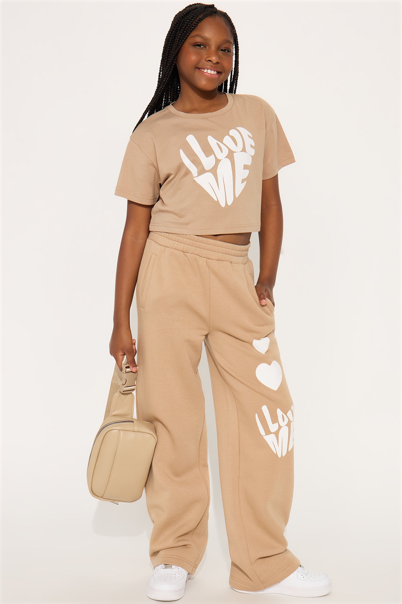 Mini I Love Me Pant Set - Mocha