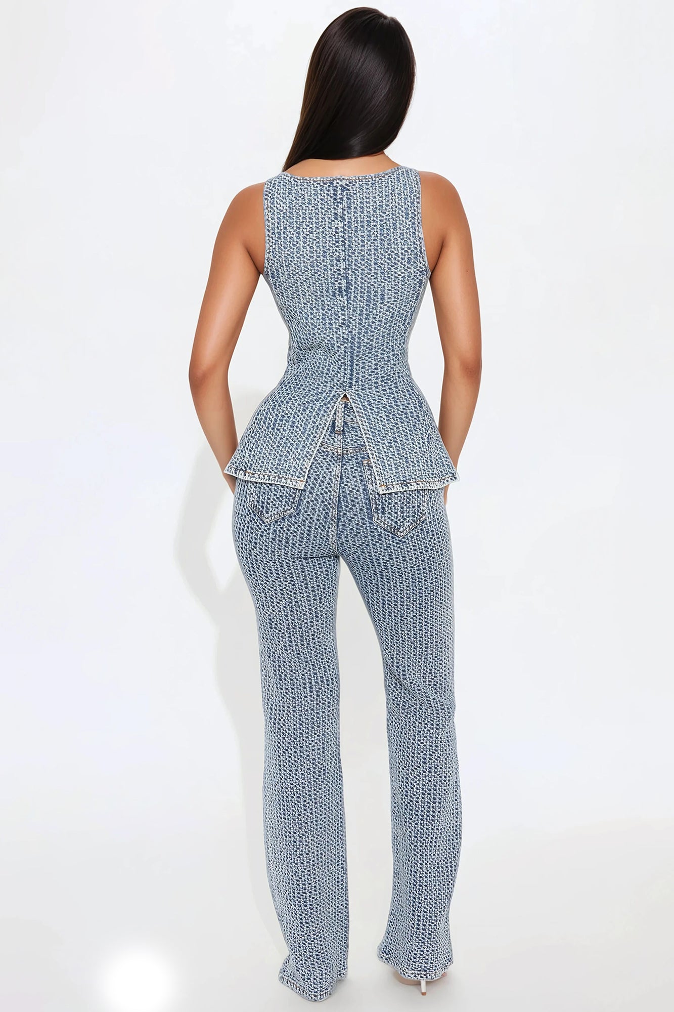 Midnight Glow Flare Pants Set - Medium Wash