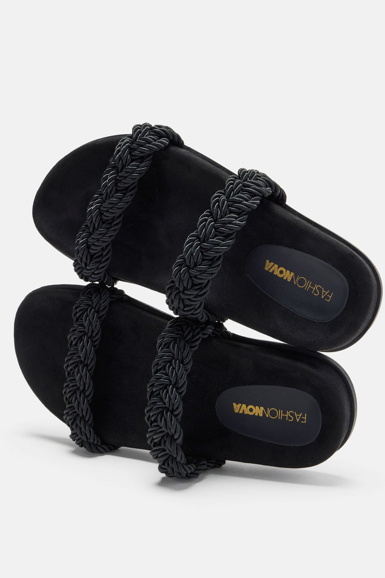 No Fake Friends Flat Sandals - Black