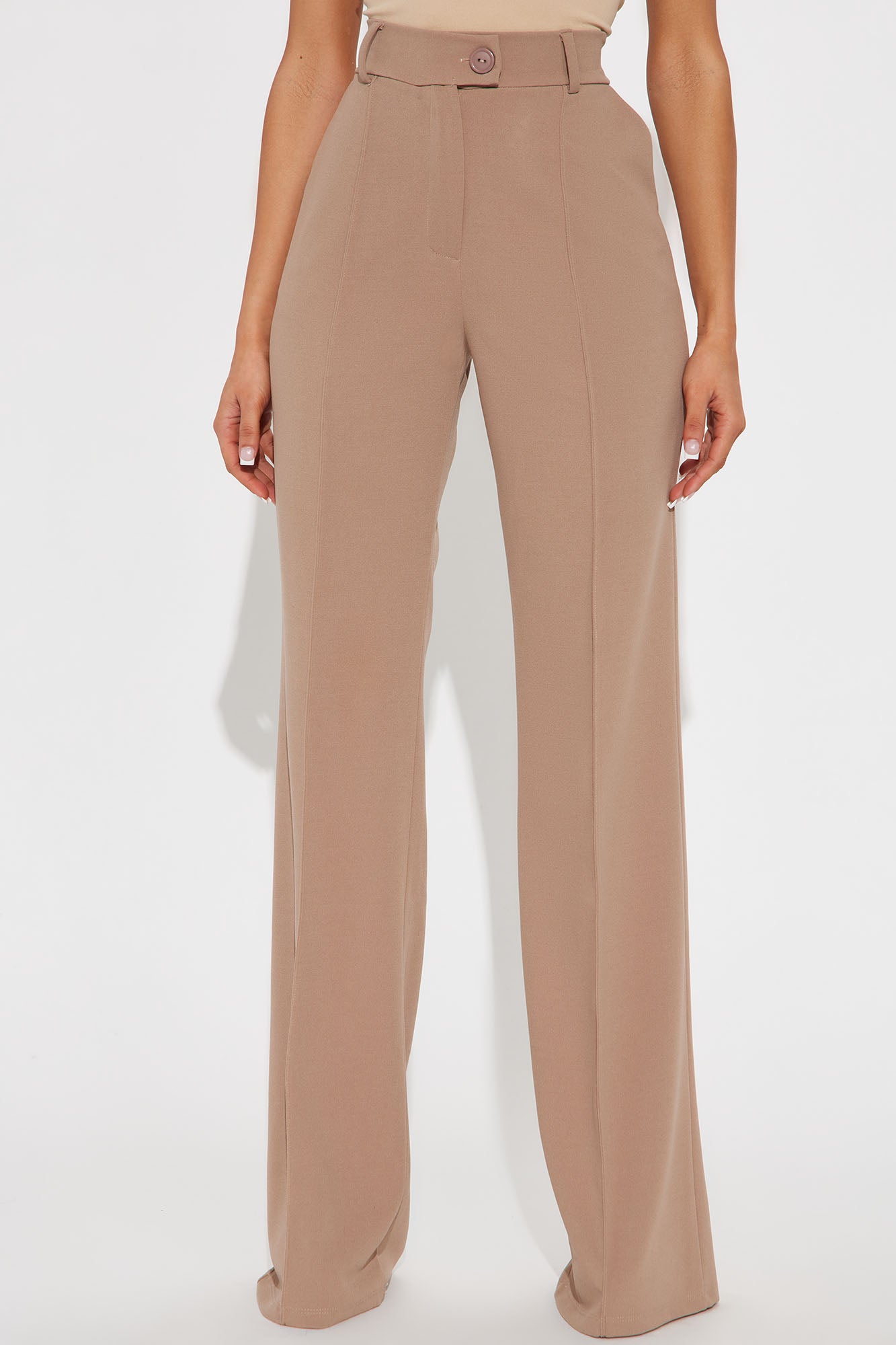 Tall Heidi Wide Leg Trouser Pant - Taupe