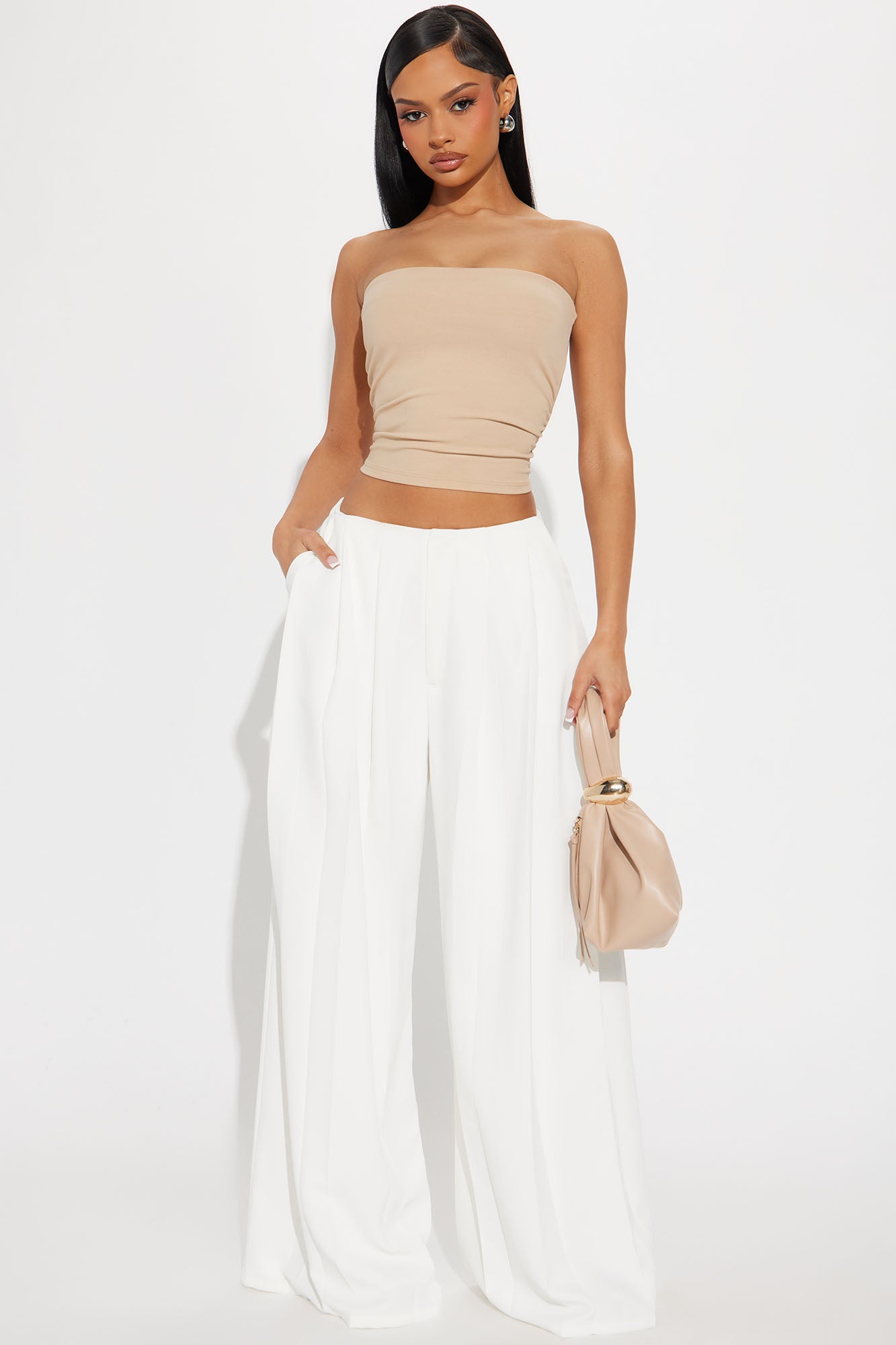 Blaire Wide Leg Trouser - White