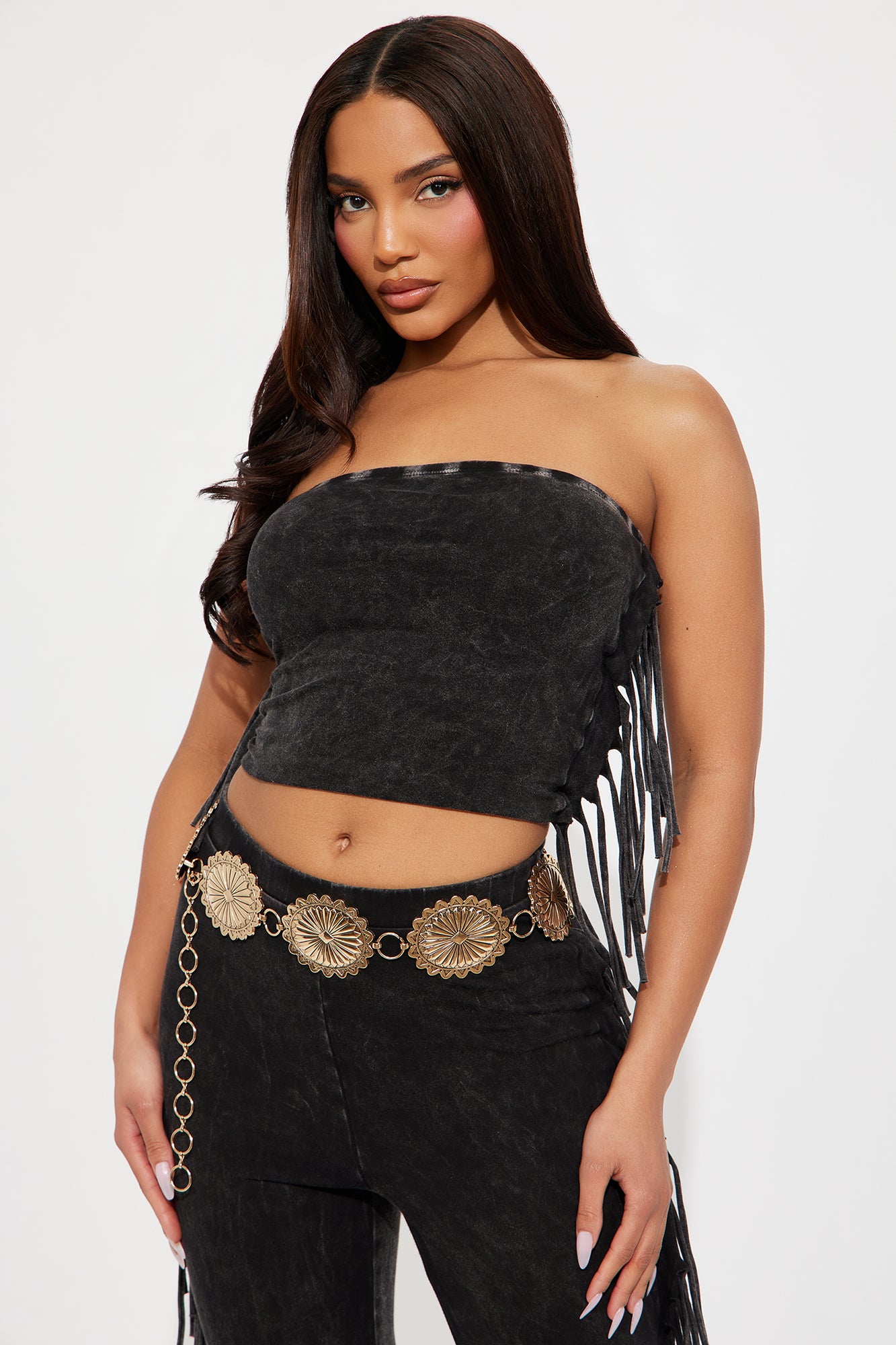 Oval Concho Chain Belt - Gold