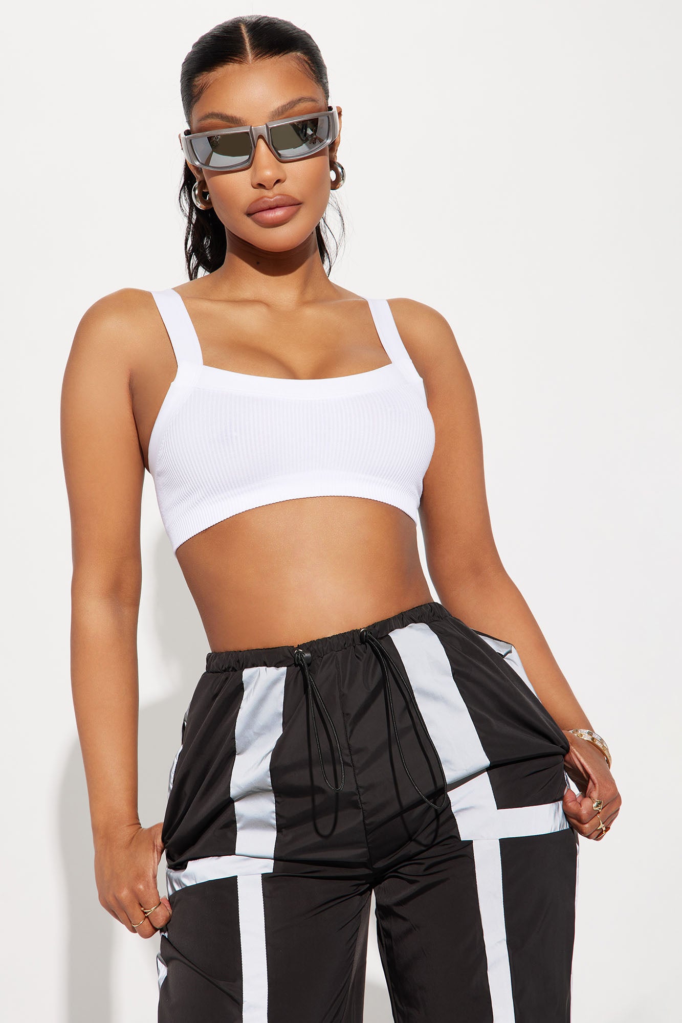 Clarise Seamless Crop Top - White