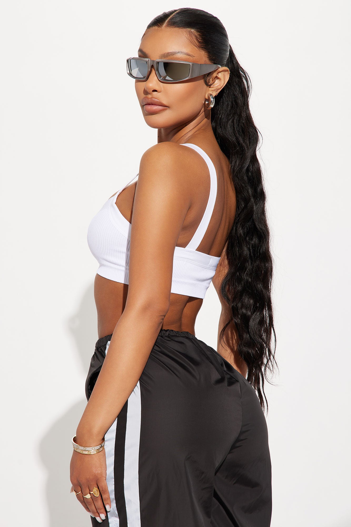 Clarise Seamless Crop Top - White