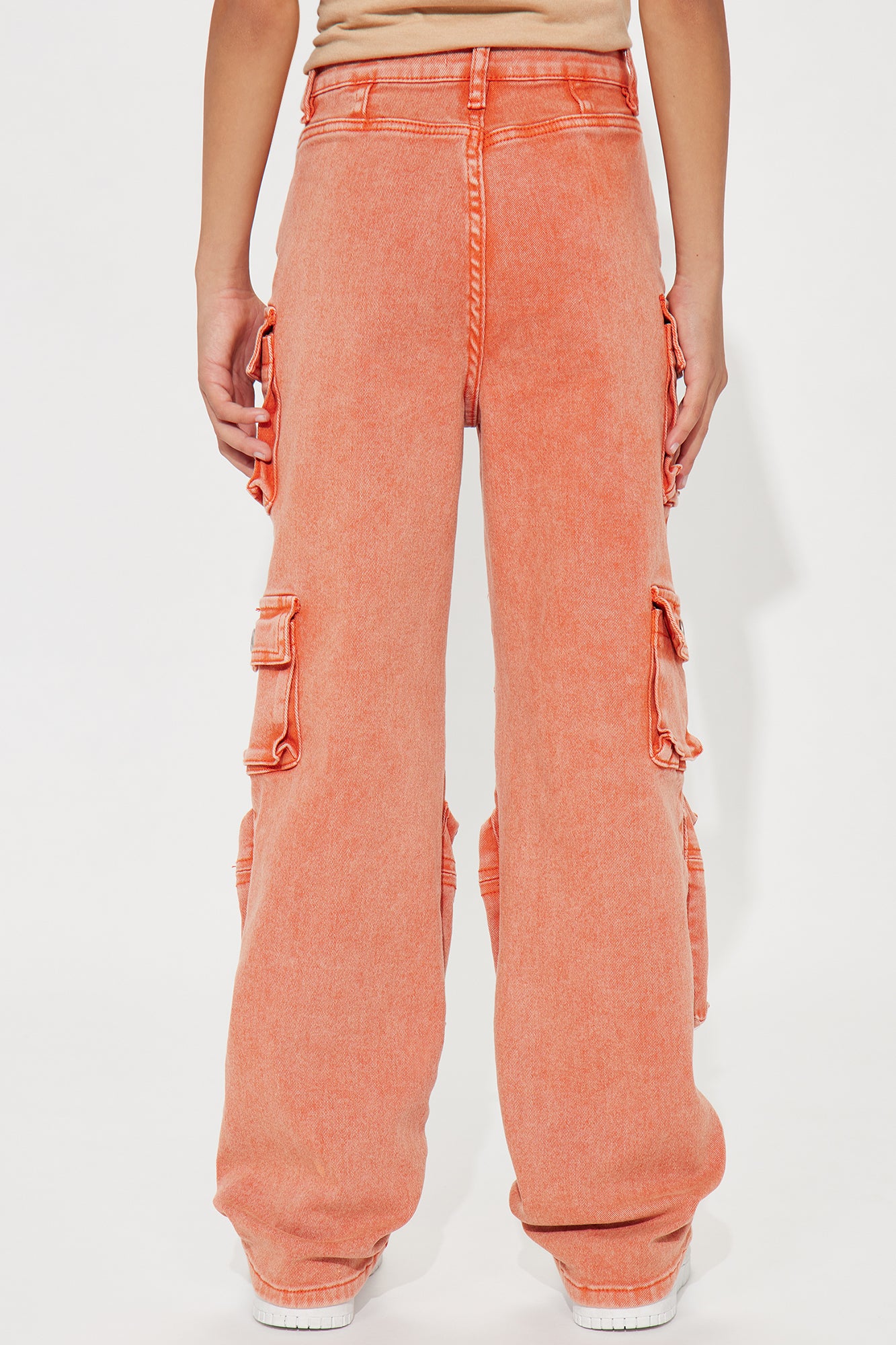 Mini Lily High Rise Cargo Jeans - Orange