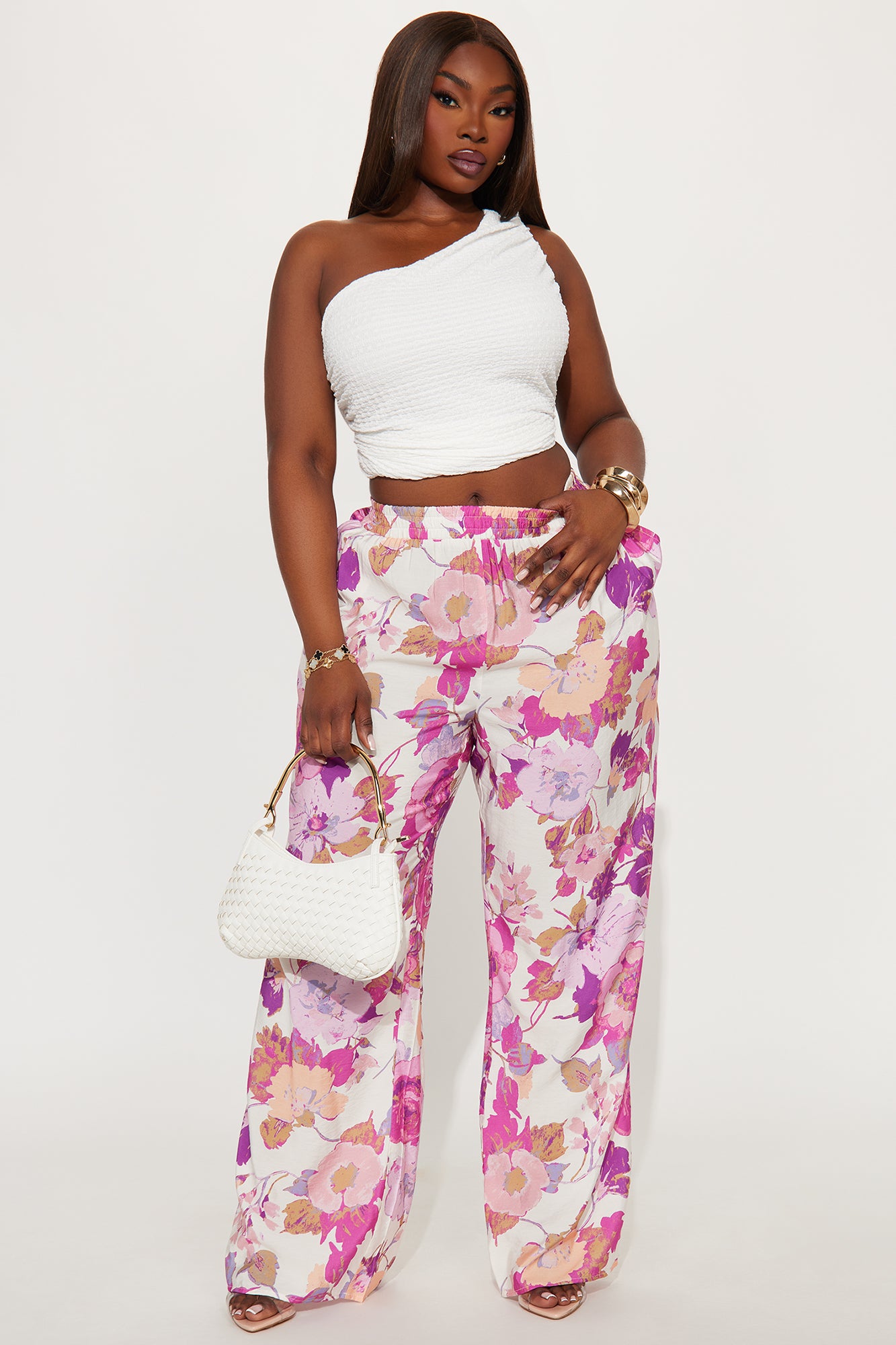 Sweet Bloom Wide Leg Pant - White/combo