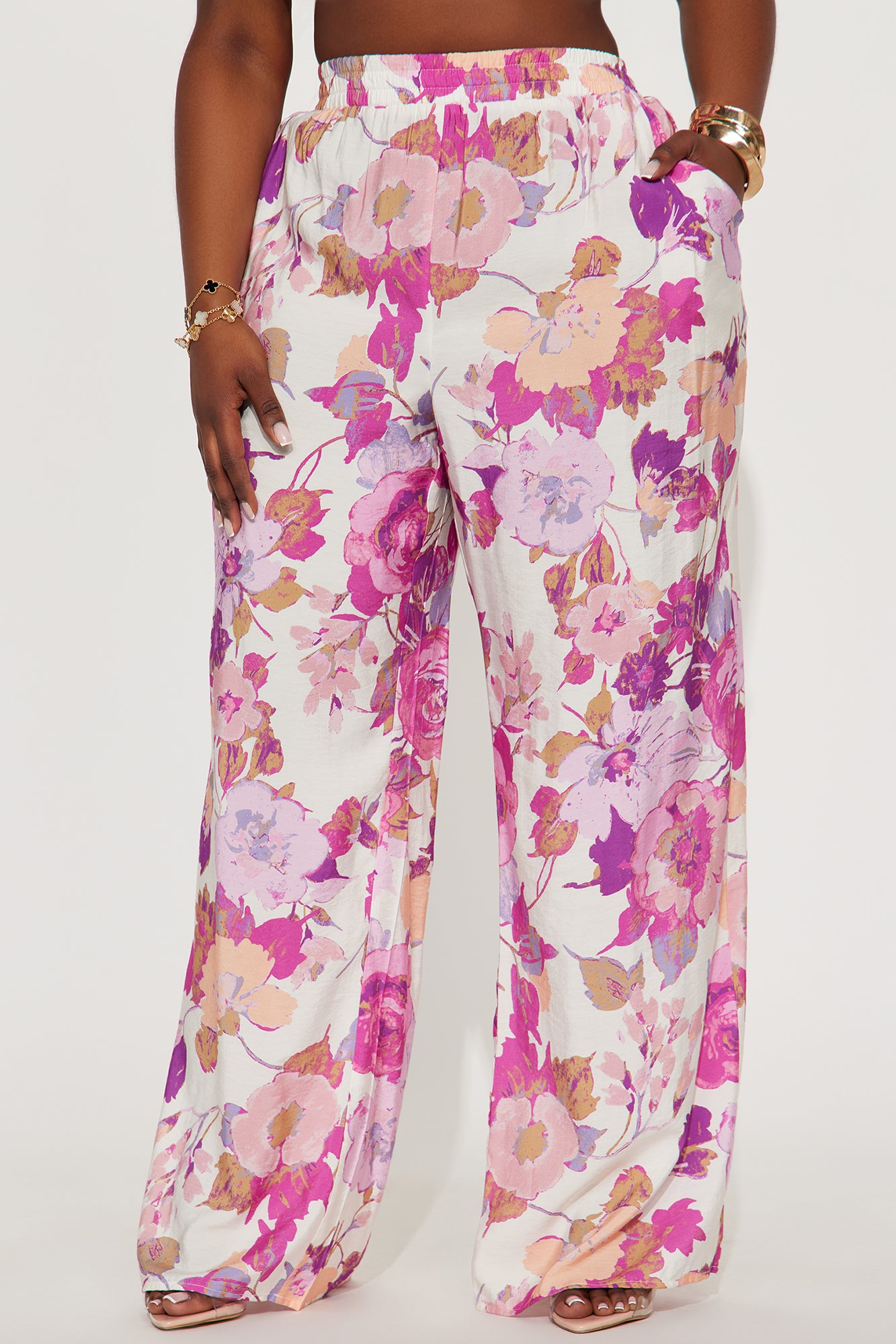 Sweet Bloom Wide Leg Pant - White/combo