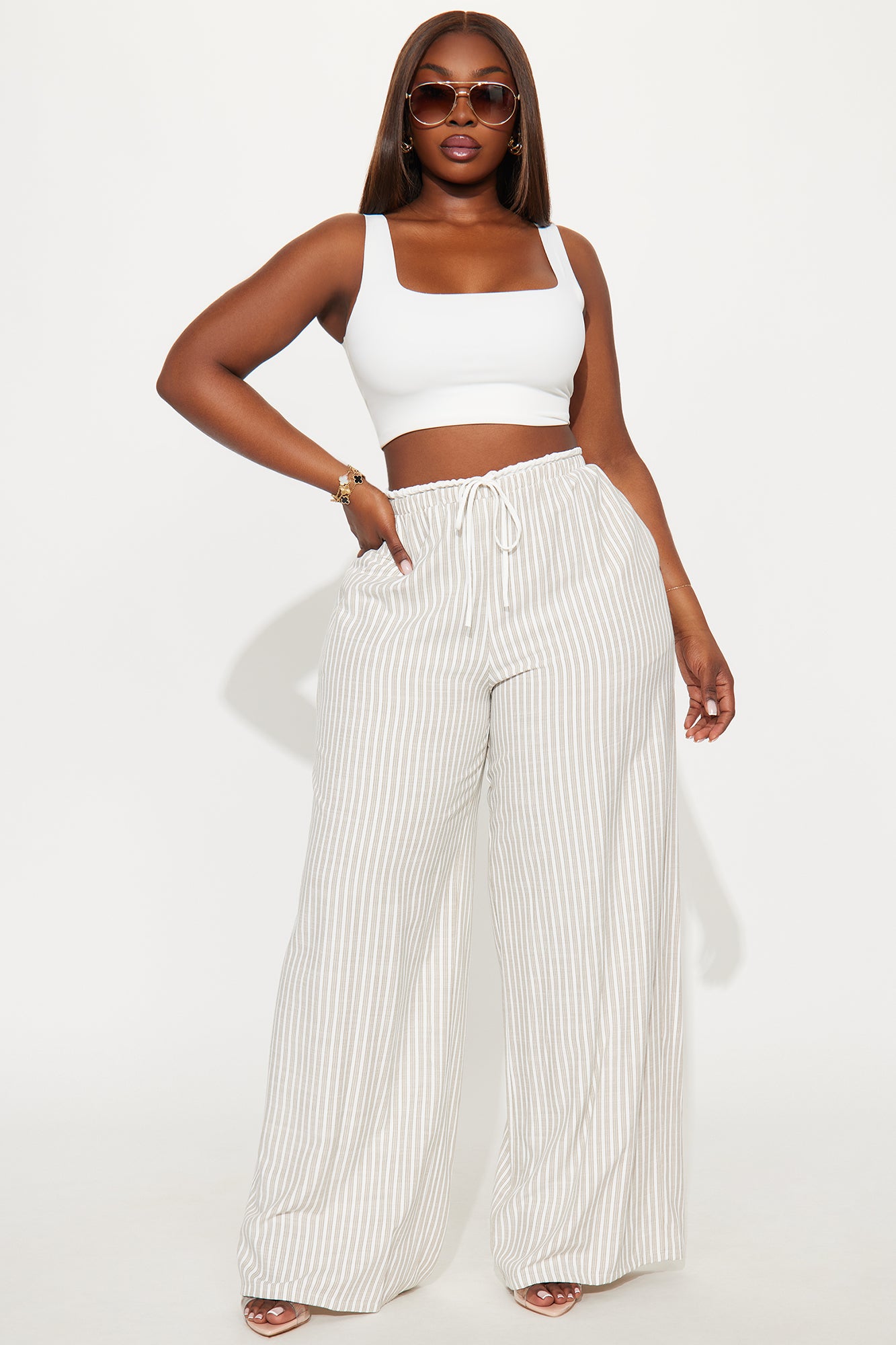 Hayden Double Waistband Pant - Stone