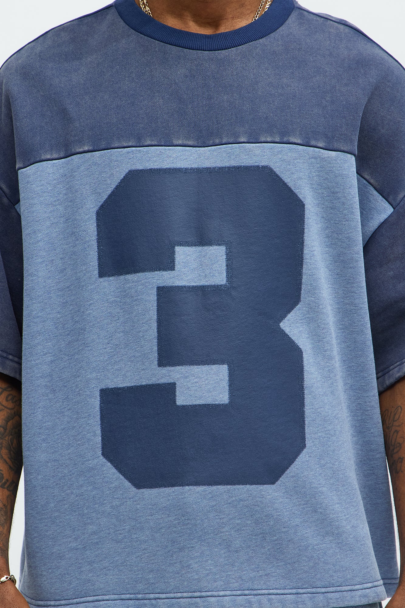 Kyle Color Block Oversized Tee - Navy/combo