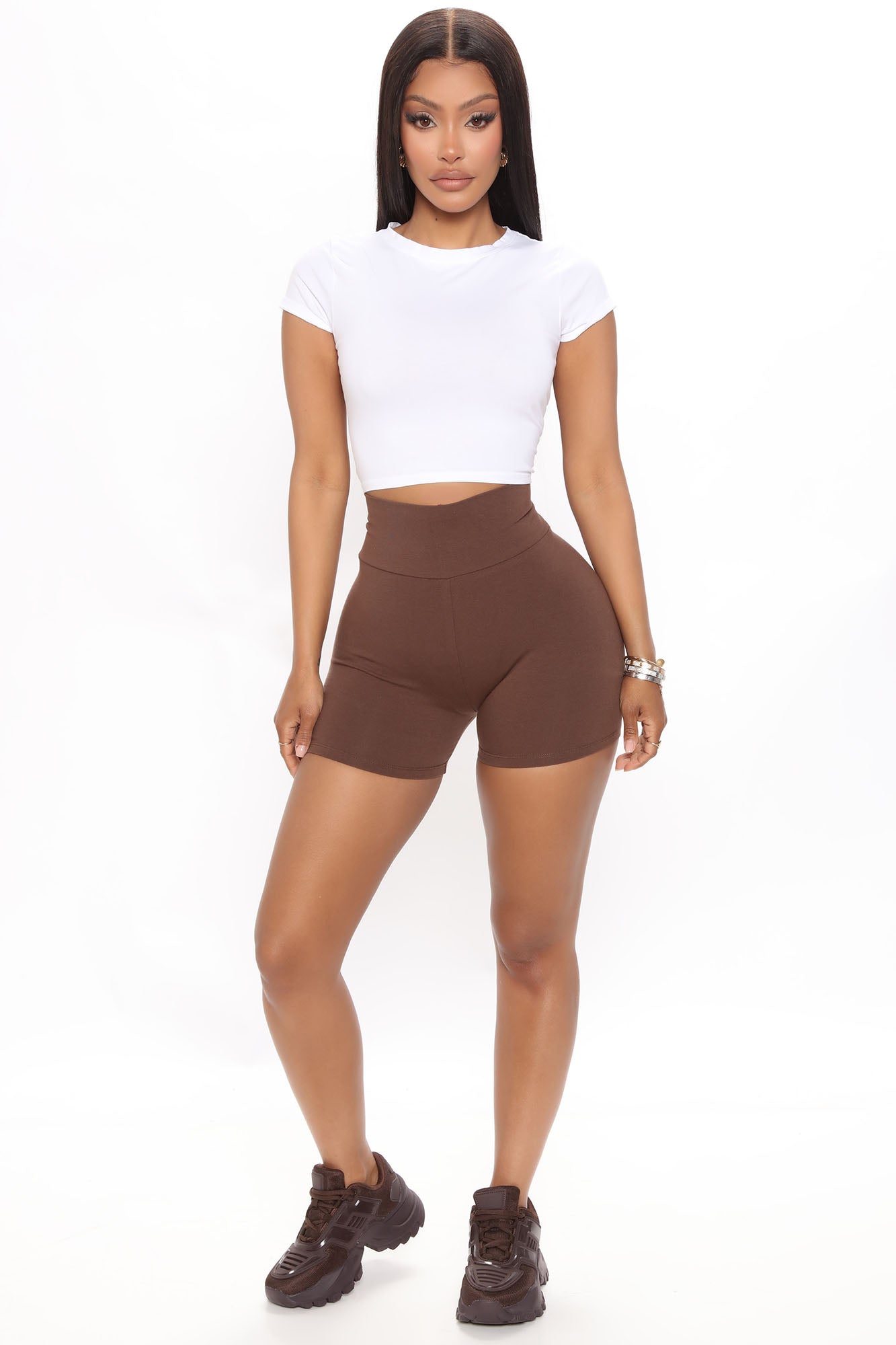 Hailey Biker Shorts - Chocolate