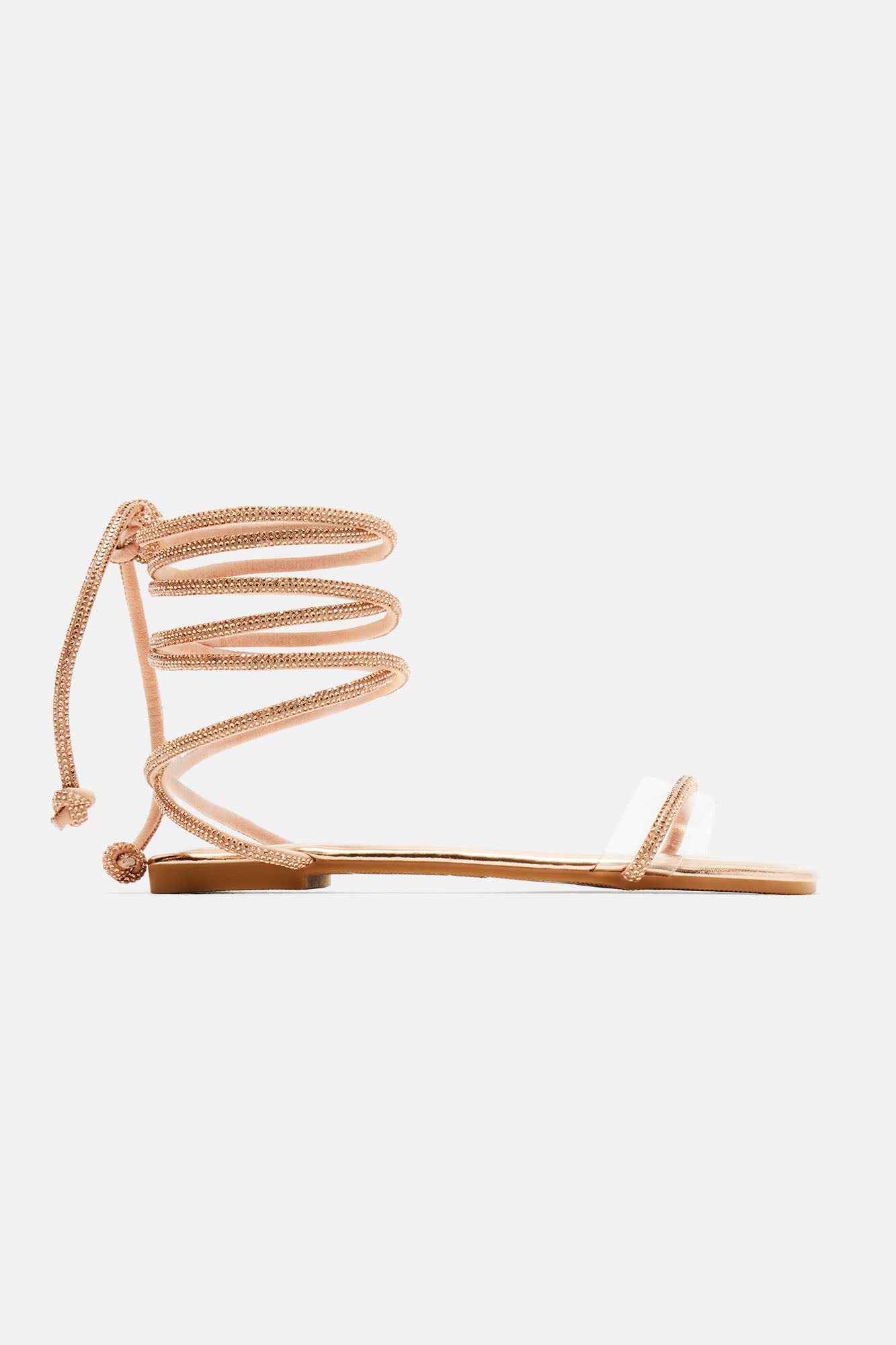 Camila Wrap Up Sandals - Rose Gold
