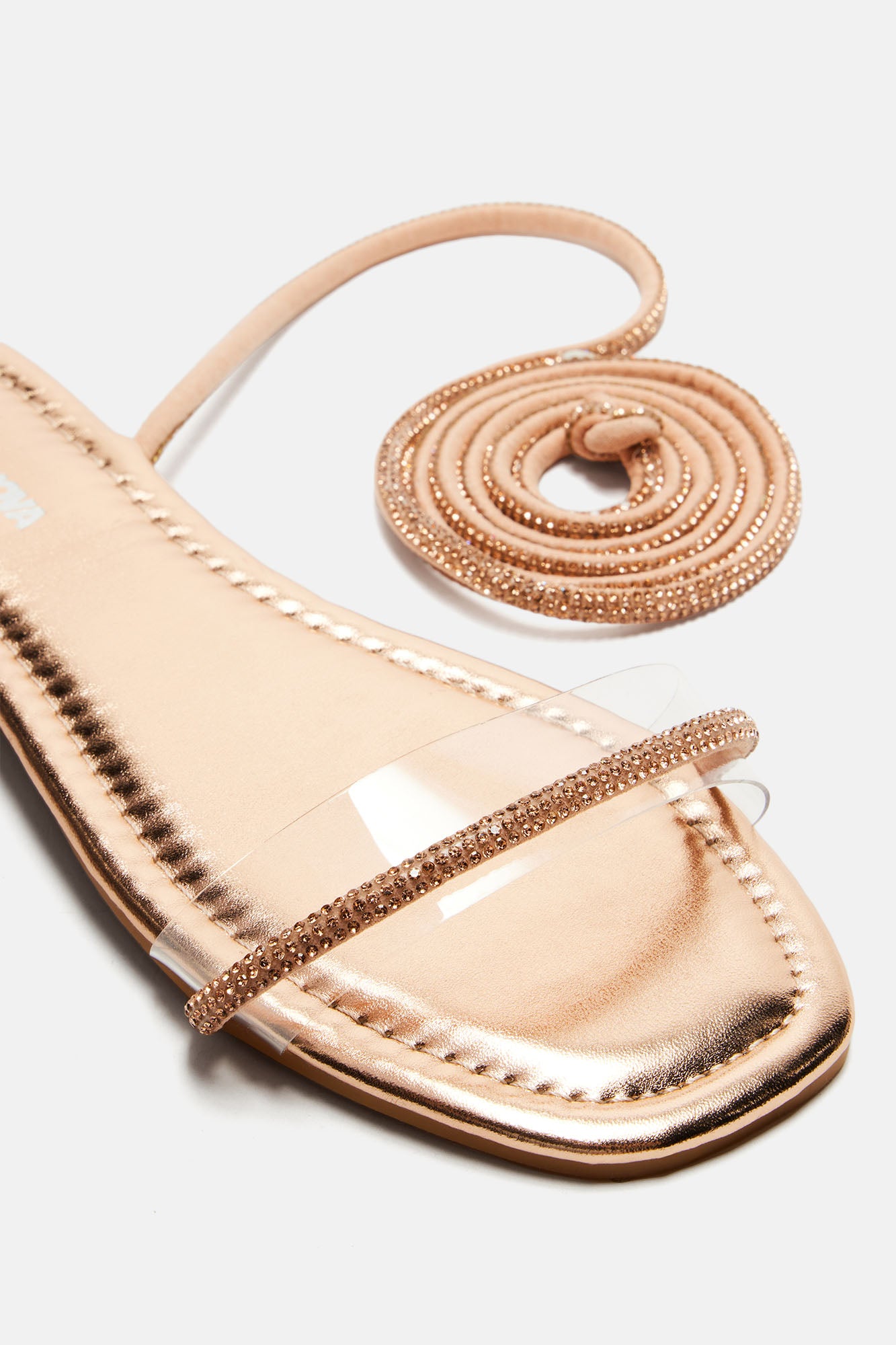 Camila Wrap Up Sandals - Rose Gold