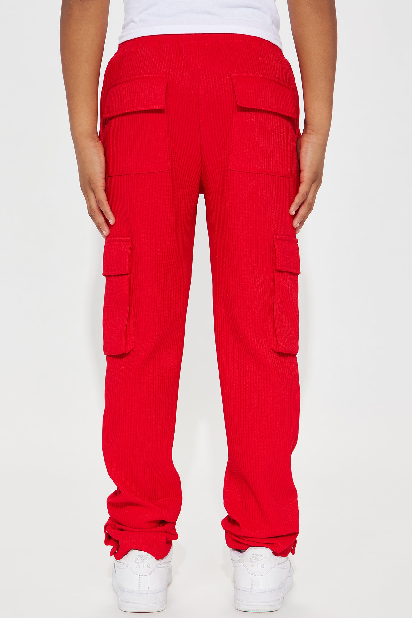 Mini Show Up Snap Cargo Pants - Red
