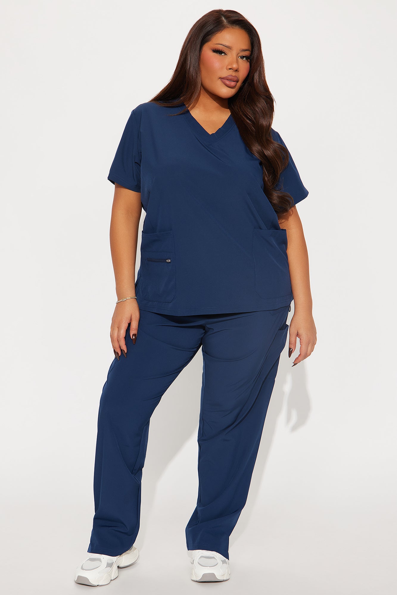 Essential 4 Way Stretch Scrub Uniform Set - Navy