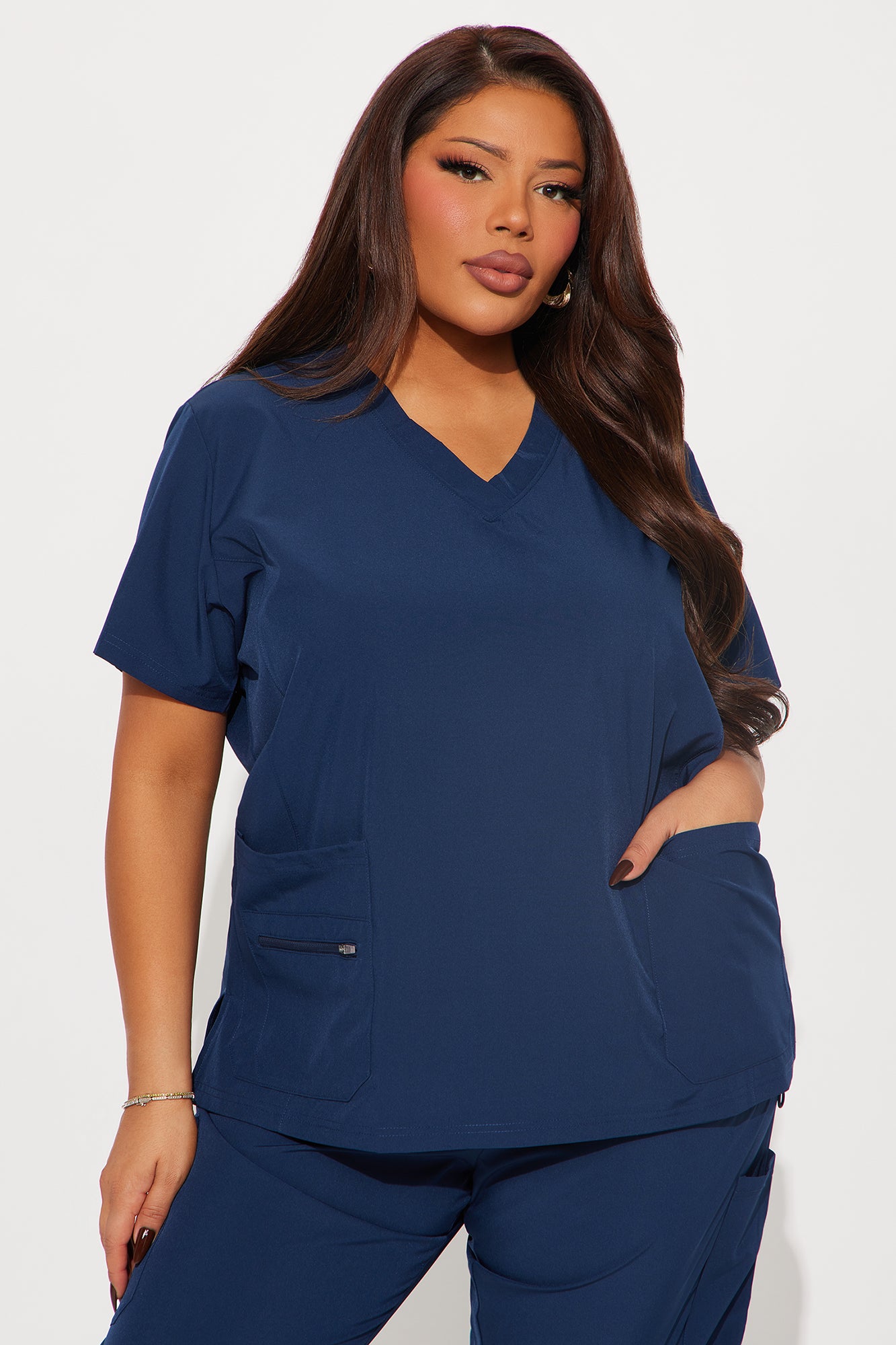 Essential 4 Way Stretch Scrub Uniform Set - Navy