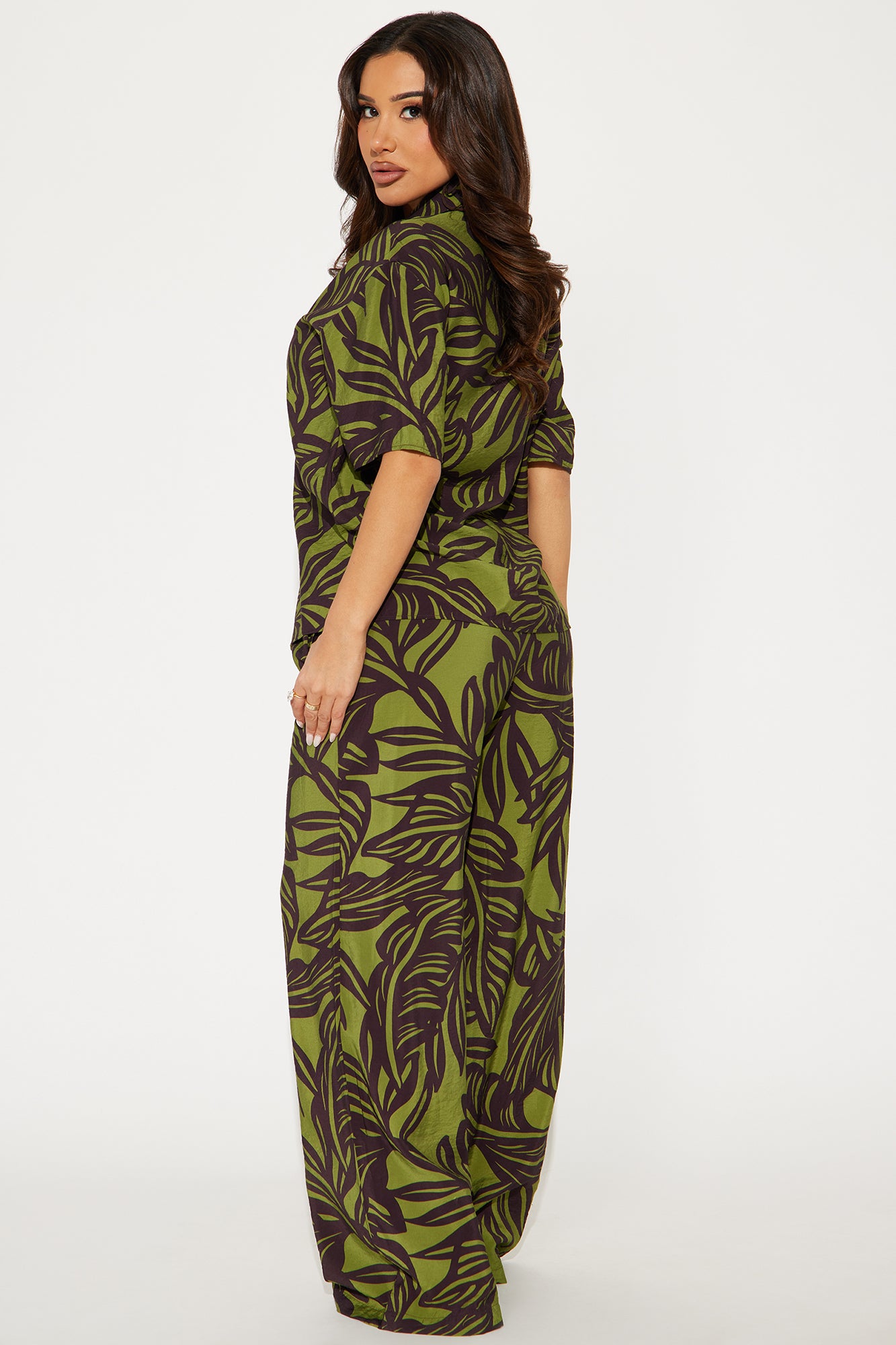 Palm Pant Set - Olive/combo