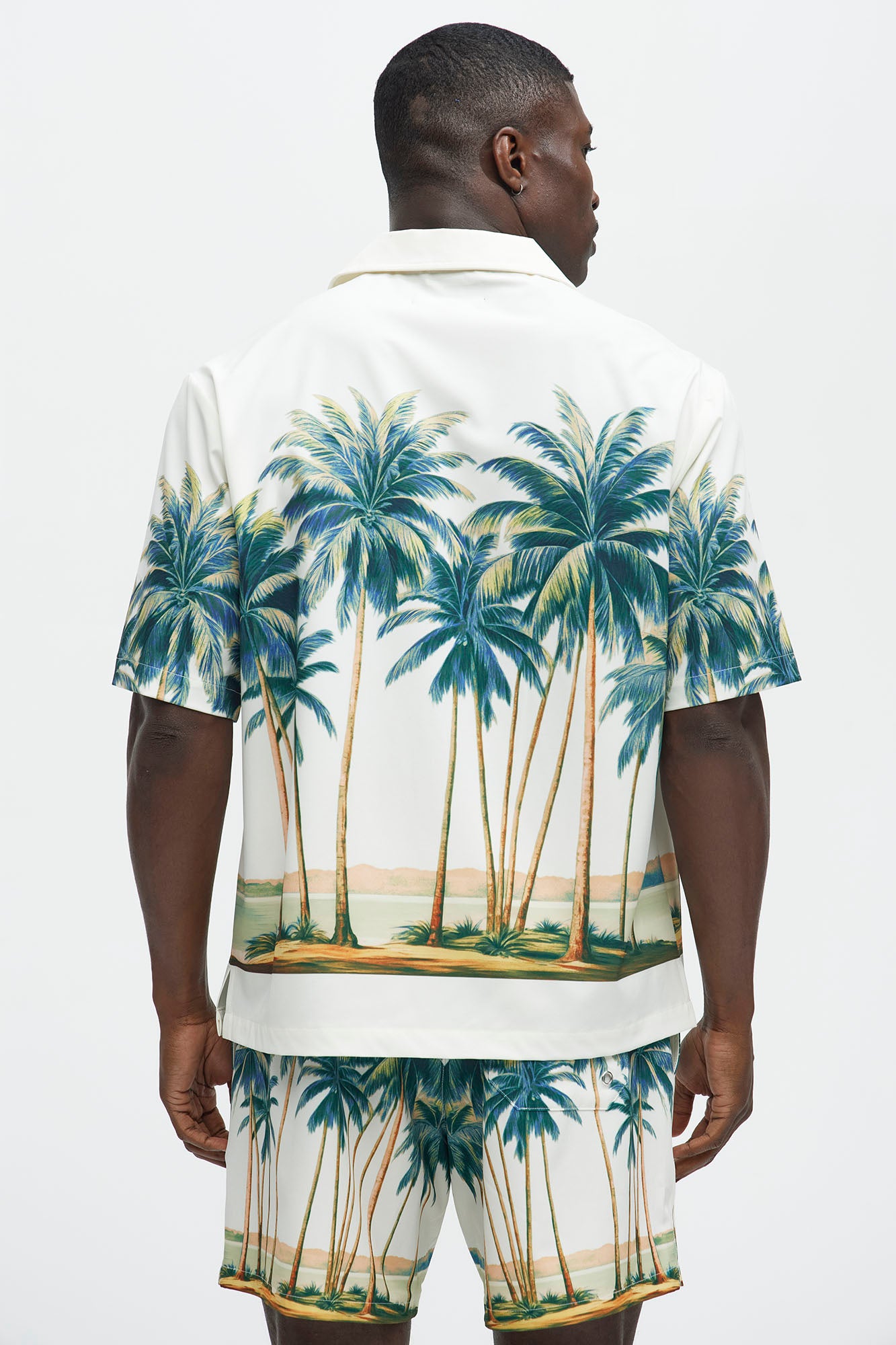 Moulay Palm Printed Cuban Shirt - Cream/combo