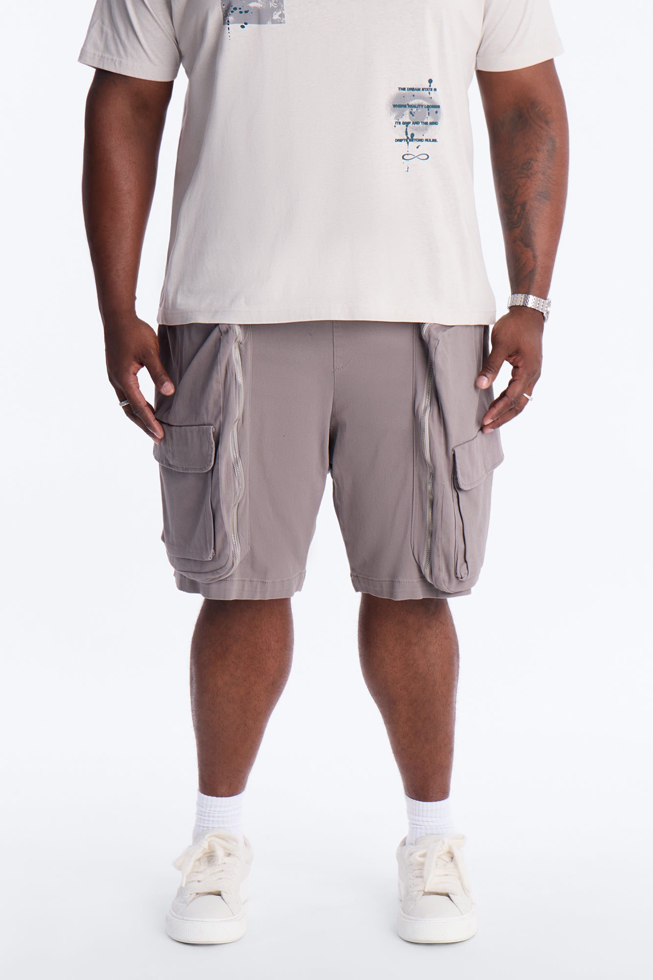Oversized Maxed Out Utility Pocket Short - Grey