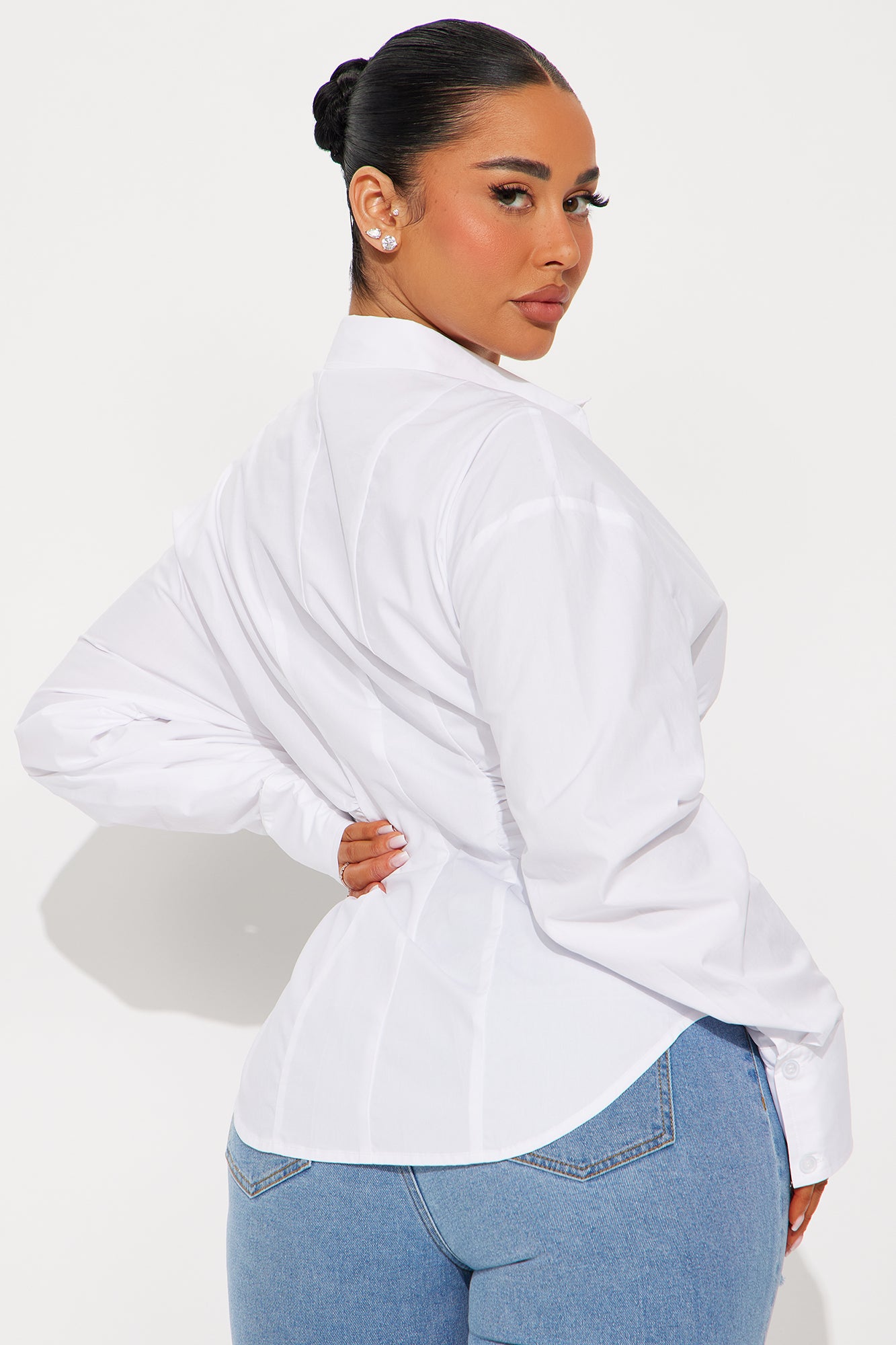 Alaia Poplin Button Up Shirt - White
