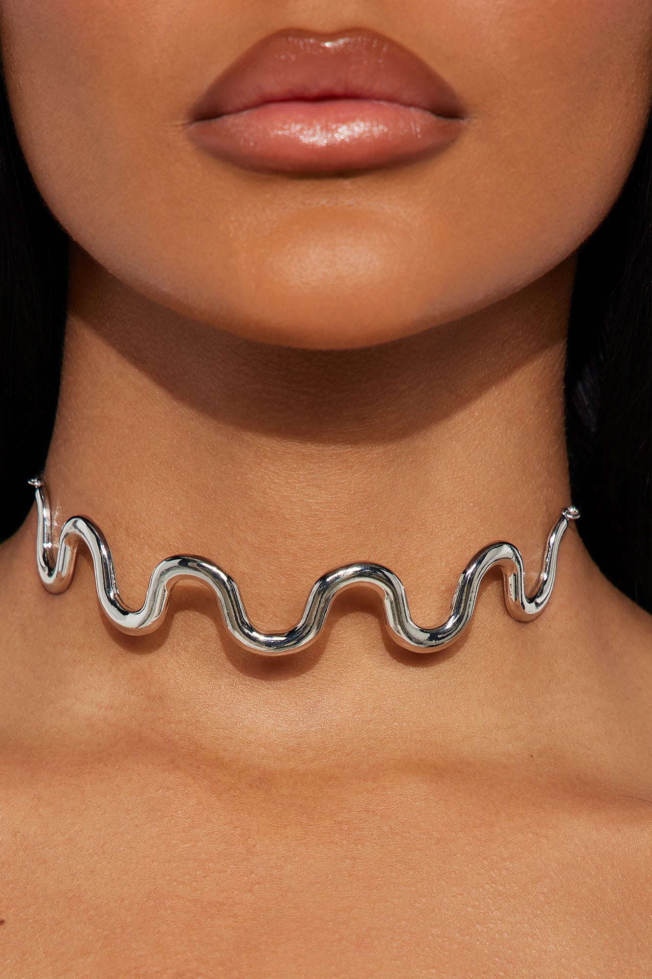 My Life Is A Roller Coaster Choker - Silver