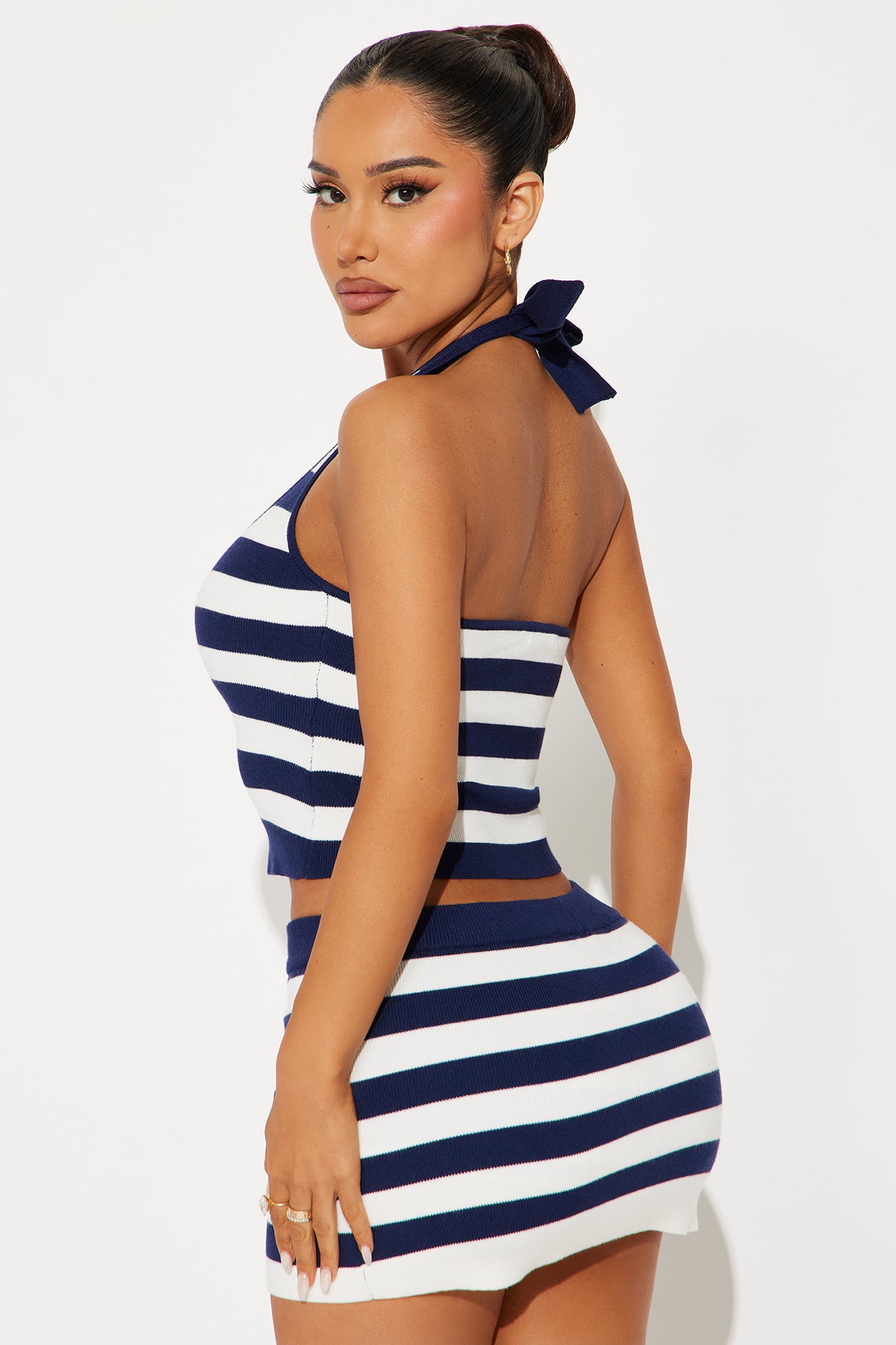Monica Striped Skort Set - Navy/combo