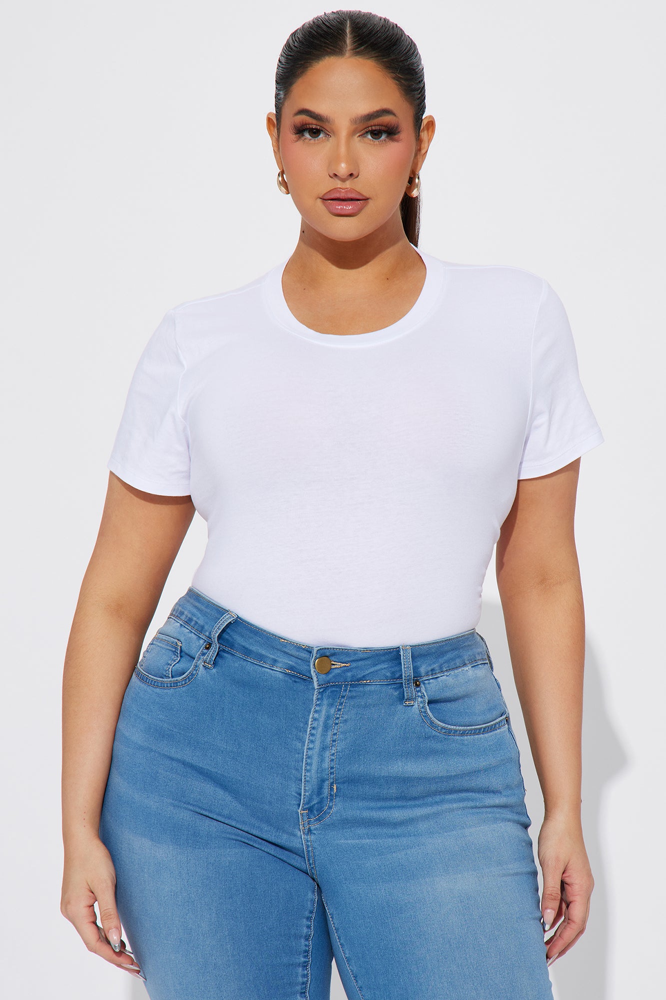 Alyssa Crew Neck Top - White