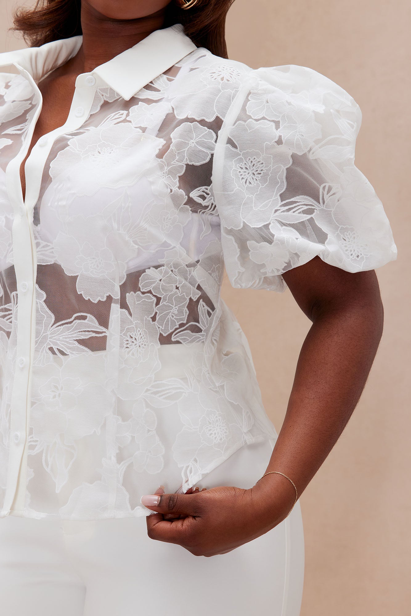 Evalina Embroidered Blouse - White
