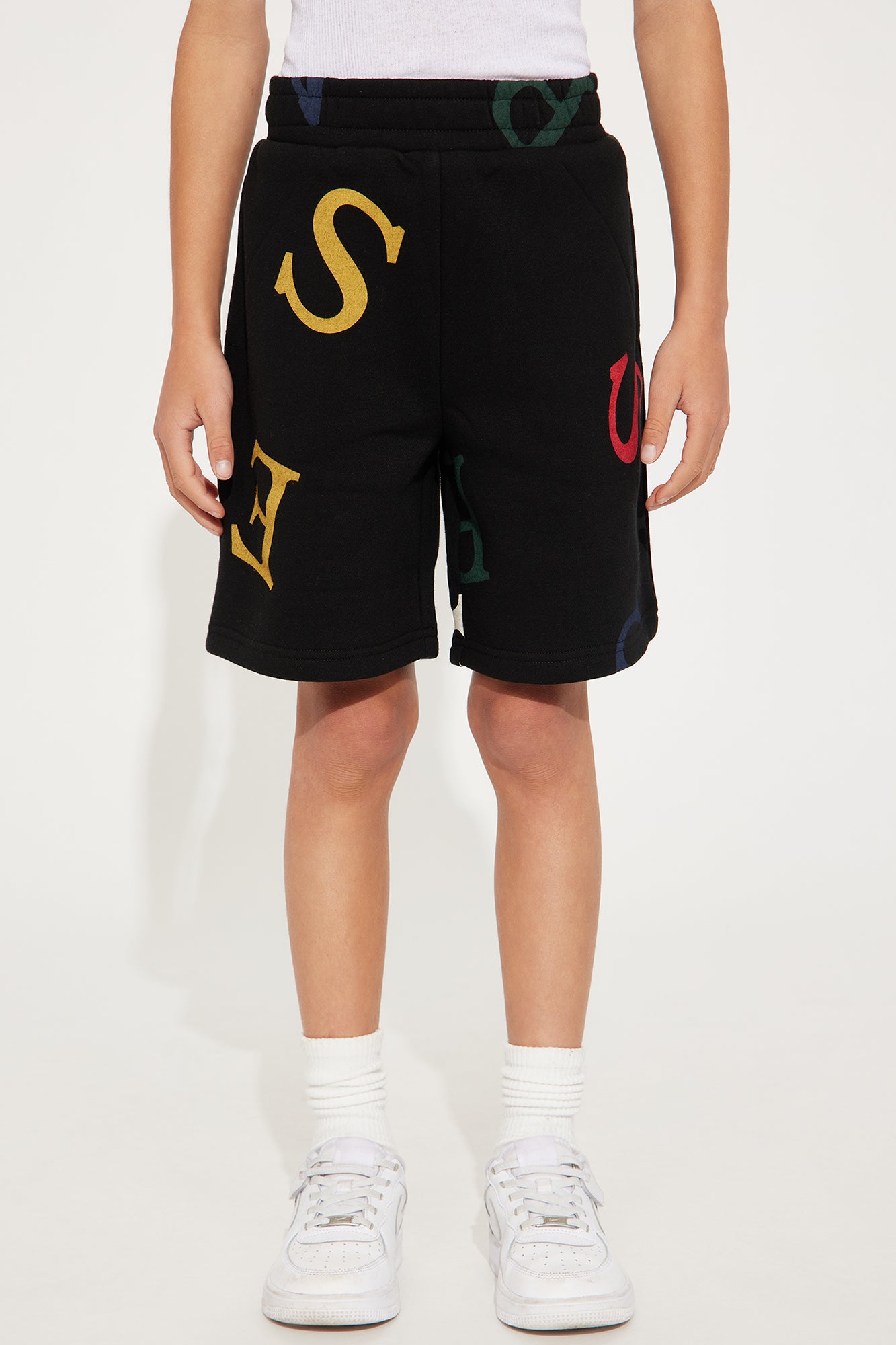 Mini Tyson Letters Relaxed Shorts - Black