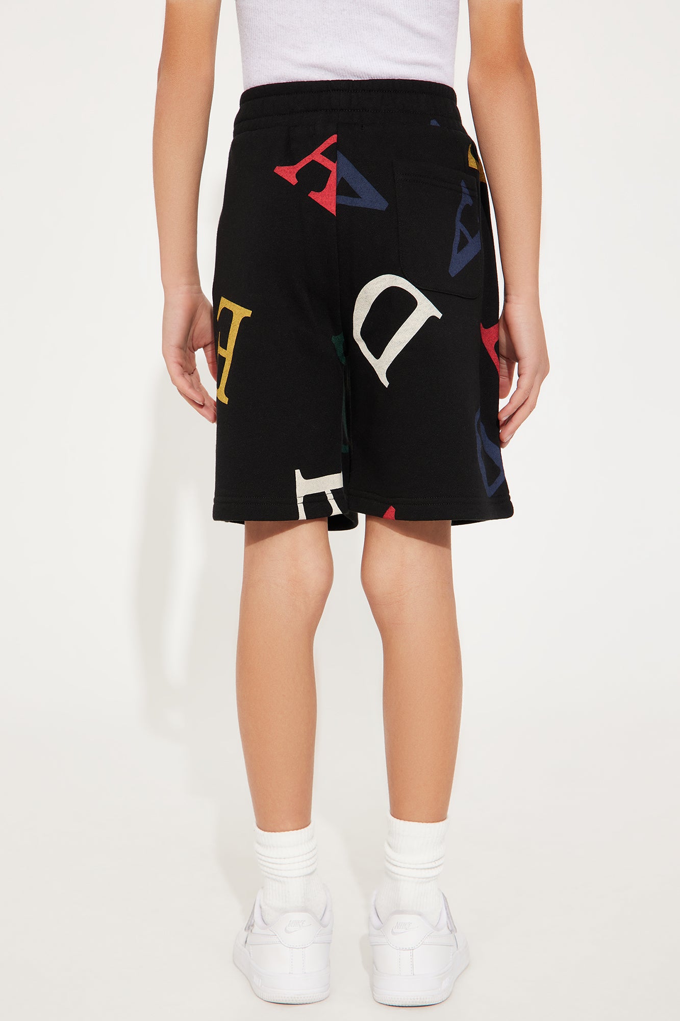 Mini Tyson Letters Relaxed Shorts - Black