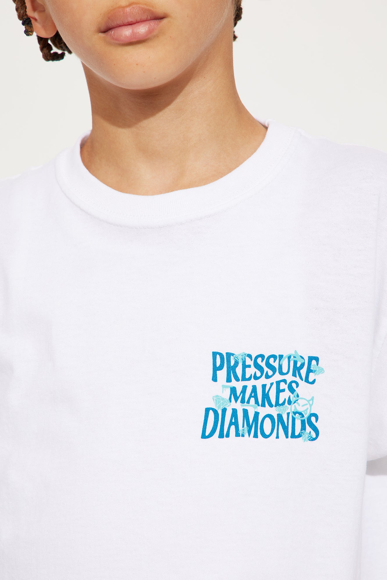 Mini Make Diamonds Front/Back Short Sleeve Tee - White