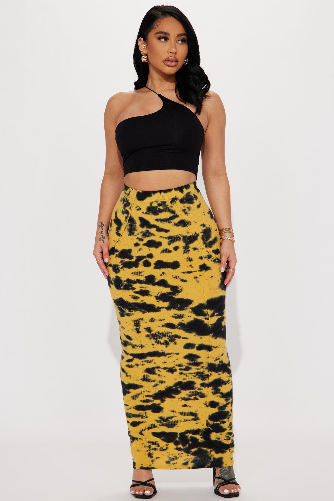 Selena One Shoulder Crop Top - Black