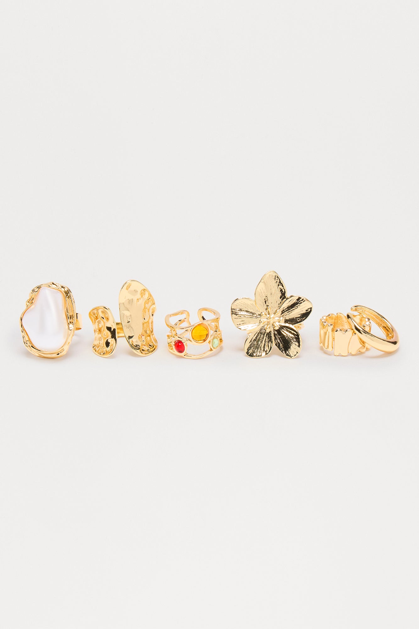 Lylah 6 Piece Ring Set - Gold