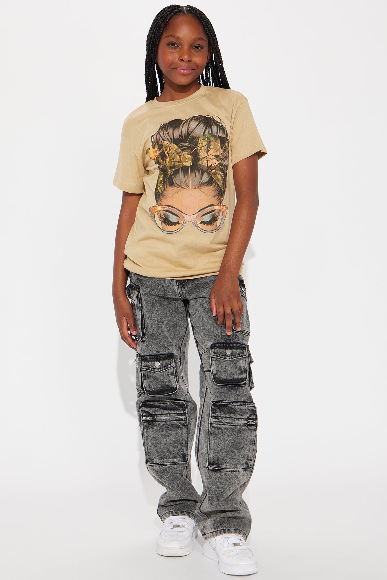 Mini In Her Camo Short Sleeve Graphic T-Shirt - Sand