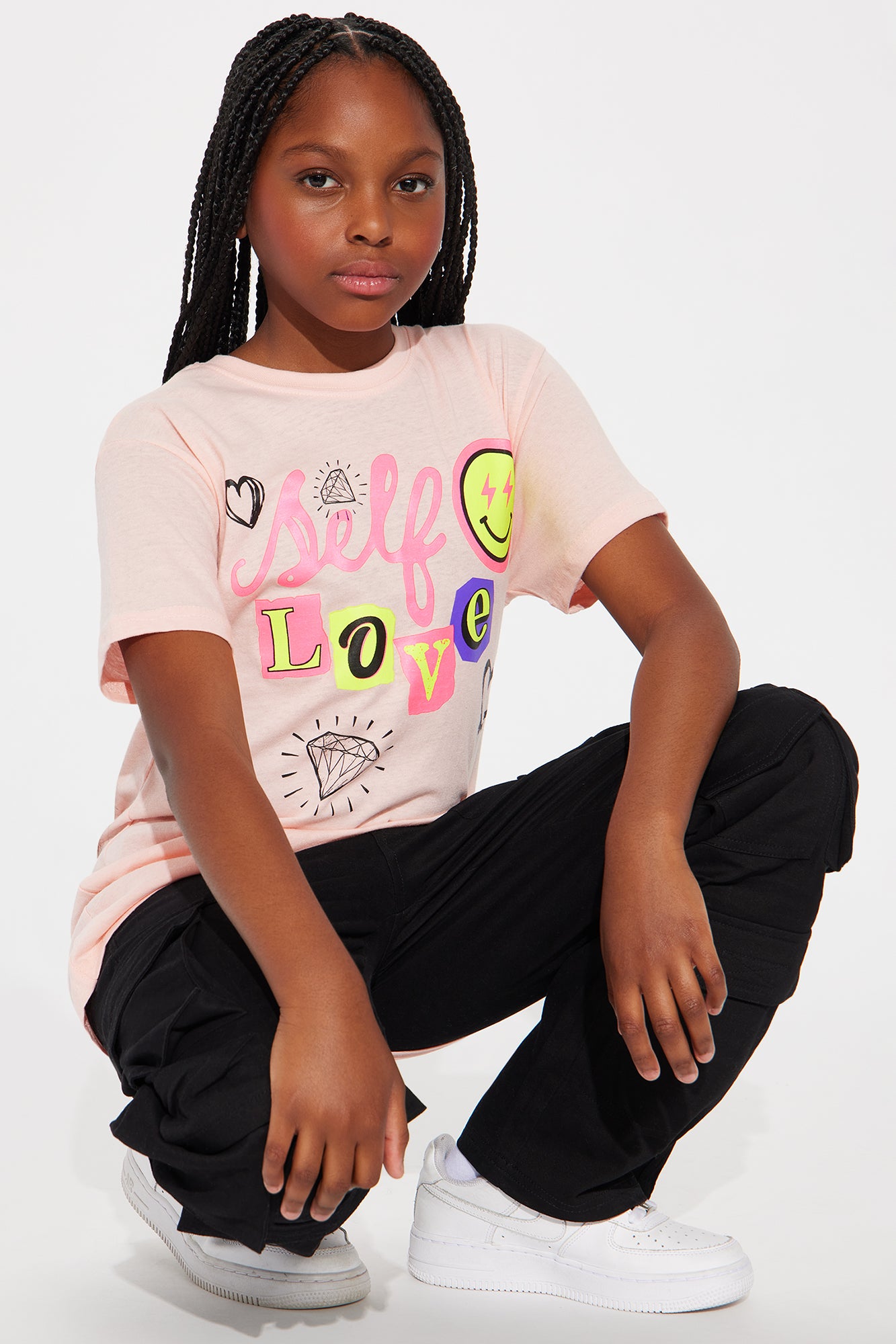 Mini Practicing Self Love Short Sleeve T-Shirt - Pink