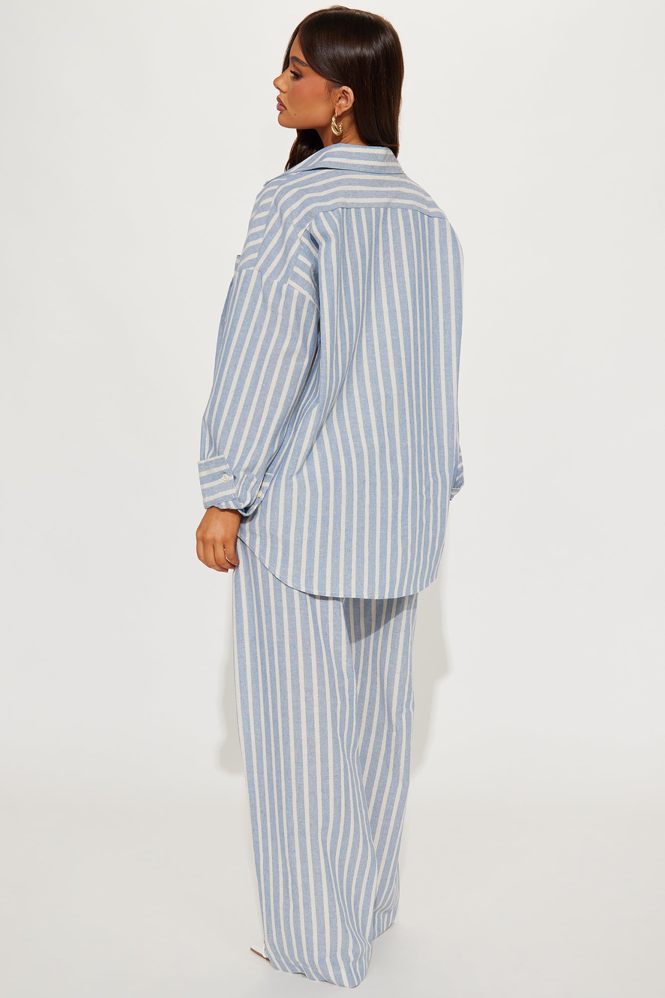 Stacey Striped Pant Set - Blue/combo