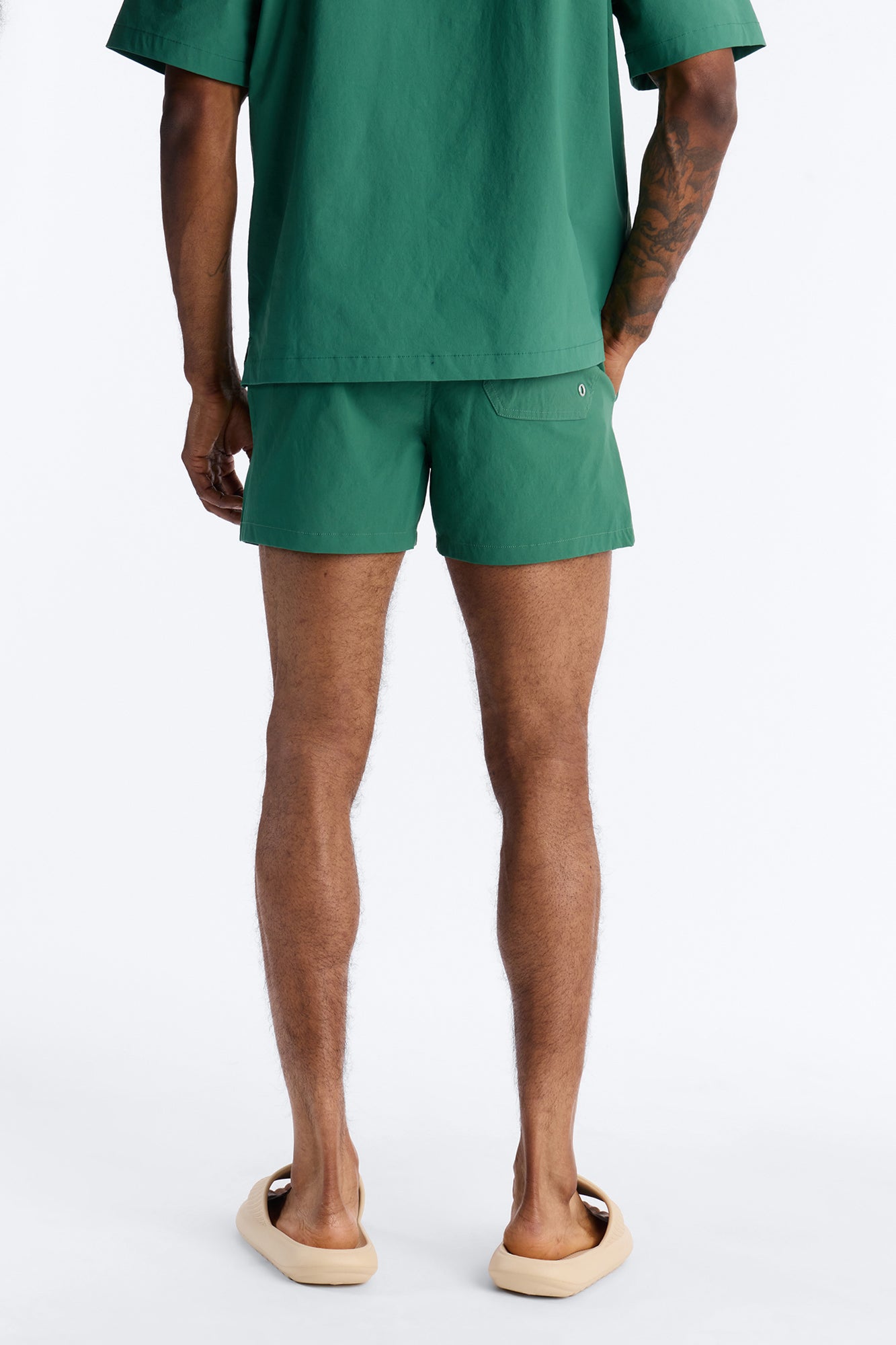 Montez Stretch Swim Trunk 4″ - Hunter Green