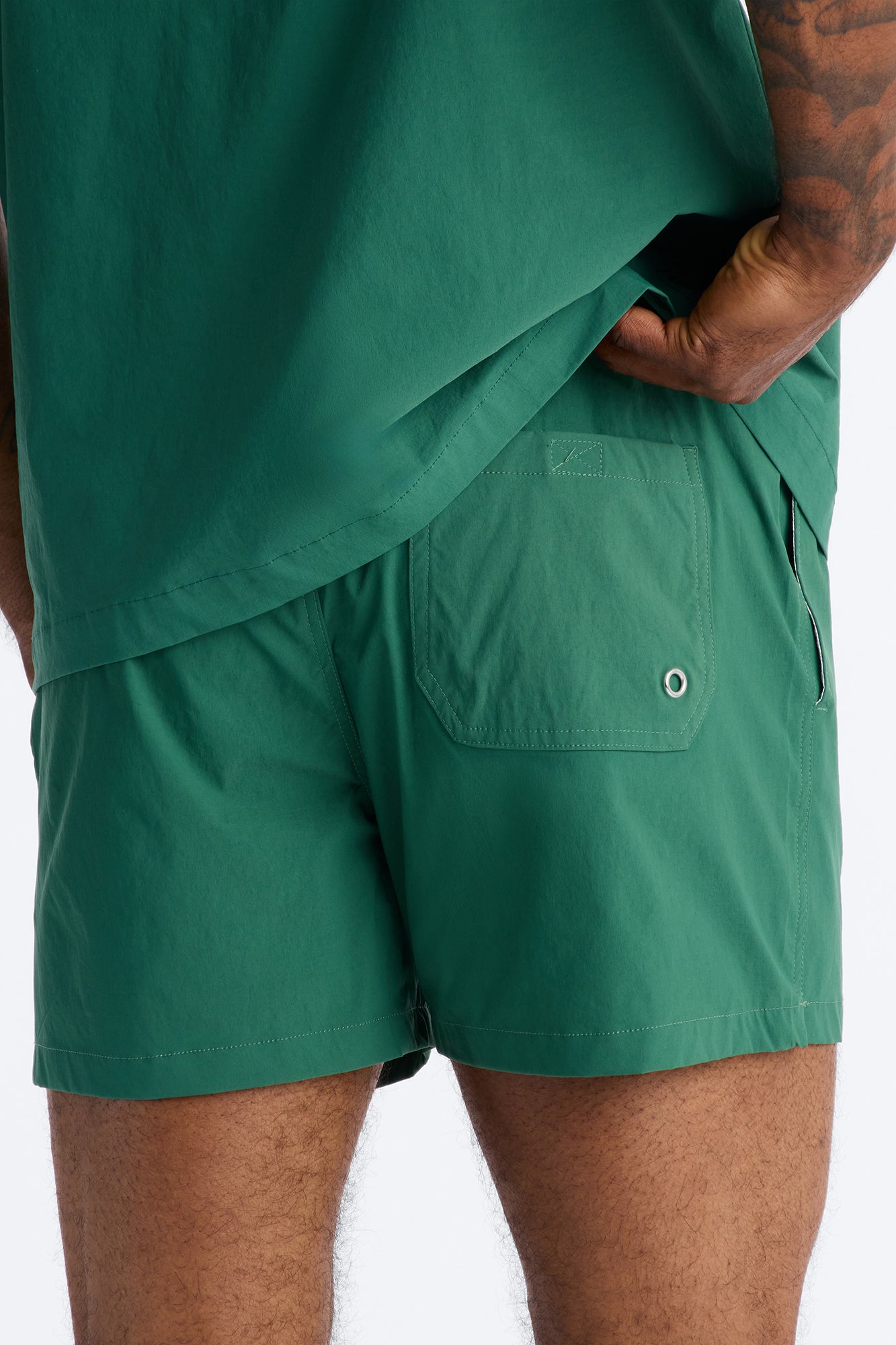 Montez Stretch Swim Trunk 4″ - Hunter Green