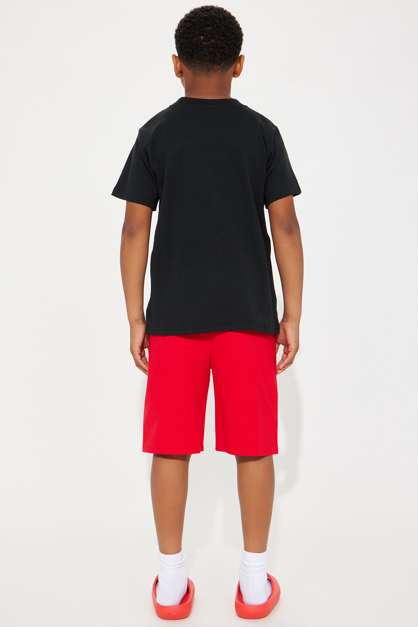 Mini Missing The Shade Short Set With Hat - Black/Red