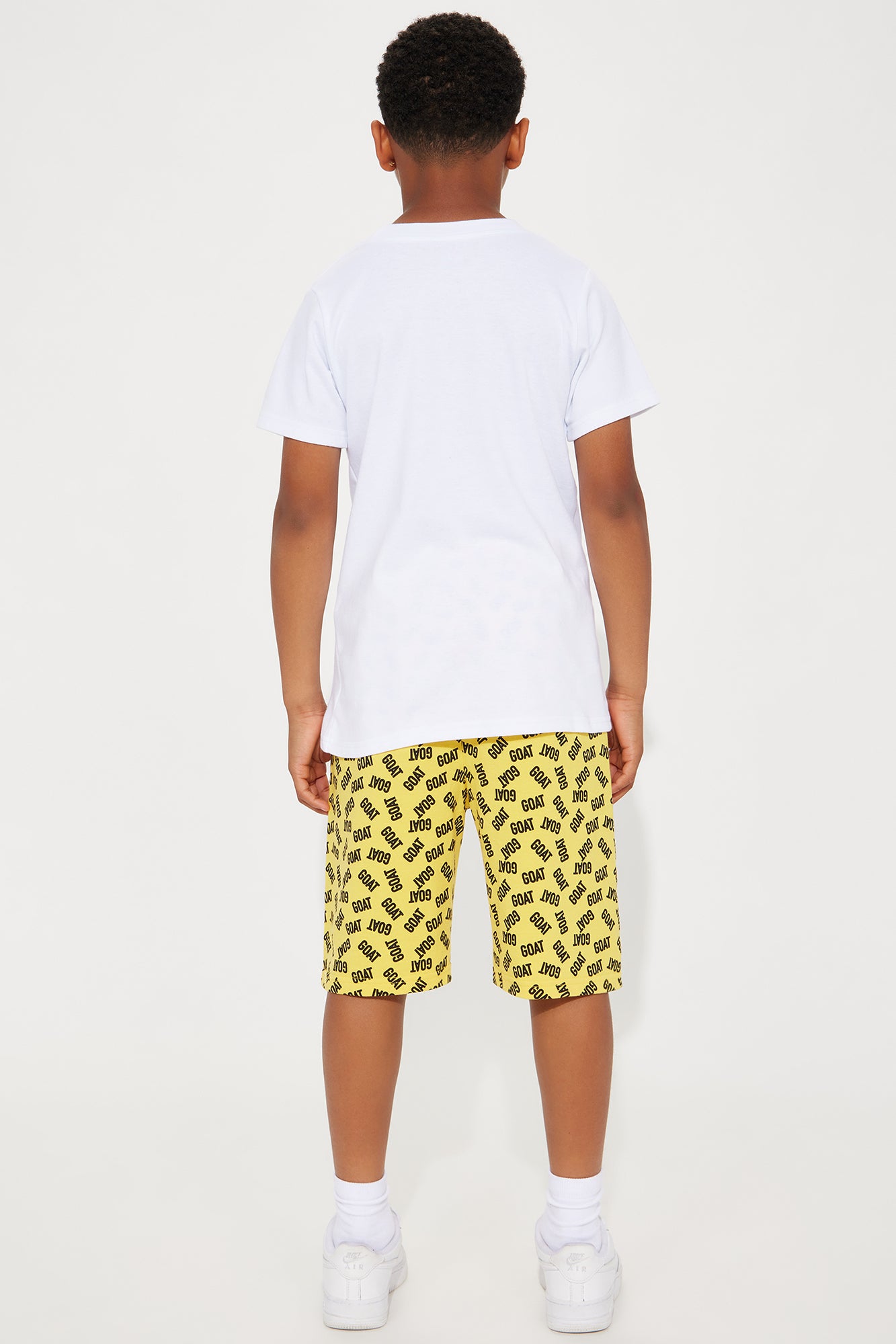 Mini Jump Around Goat Short Set With Hat - Mustard/combo