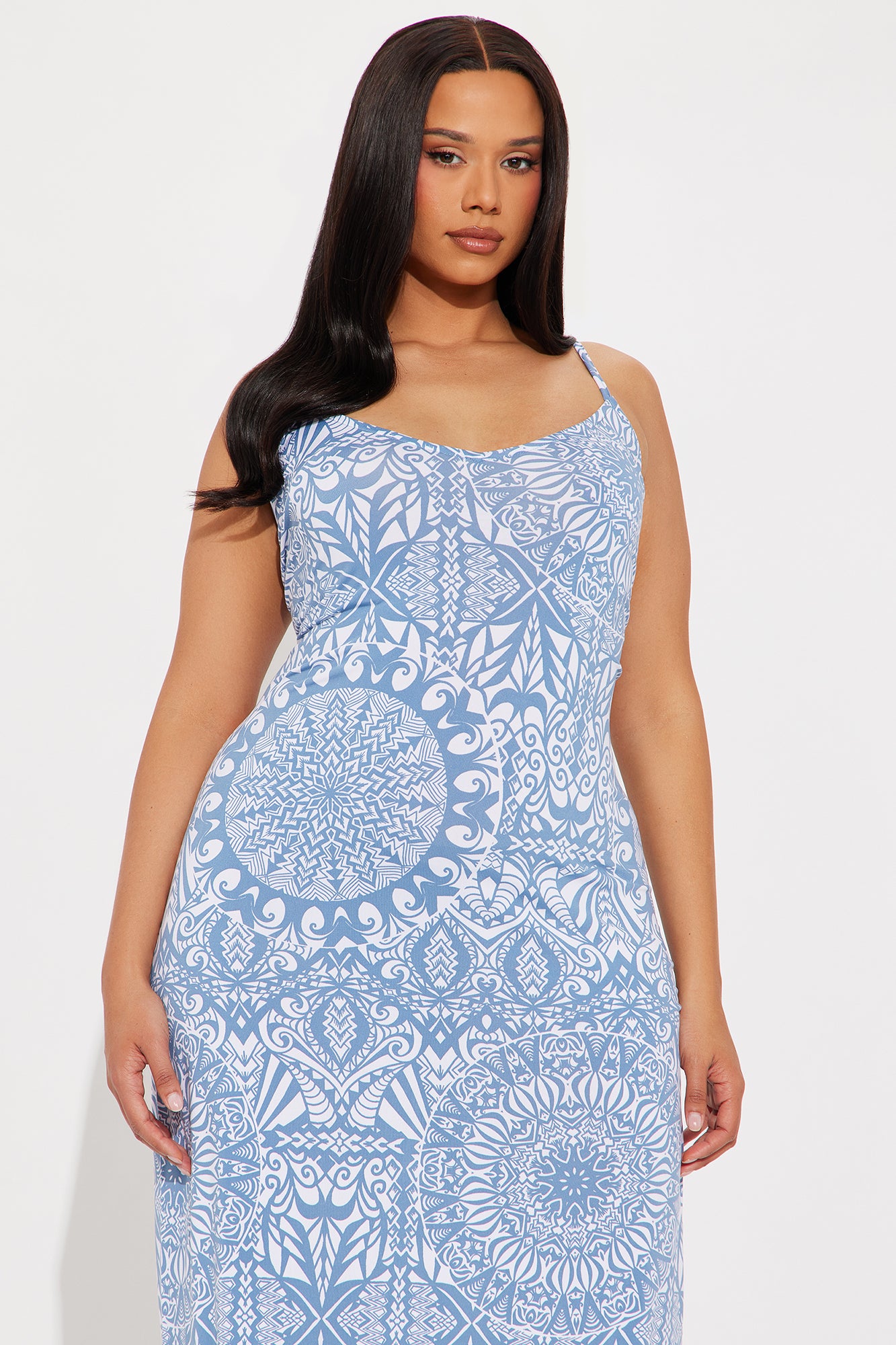 Maya Printed Maxi Dress - Blue/combo